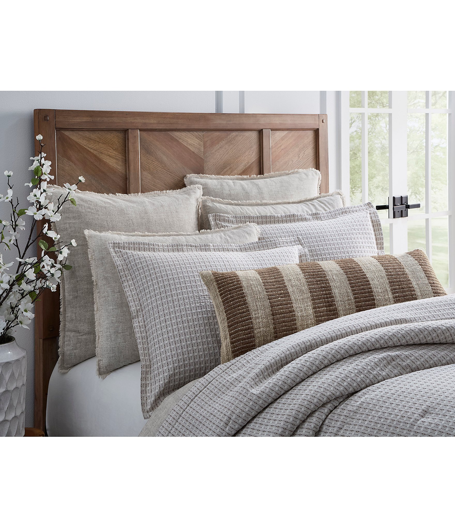 Southern Living Simplicity Collection Jacquard Stripe Lumbar Pillow