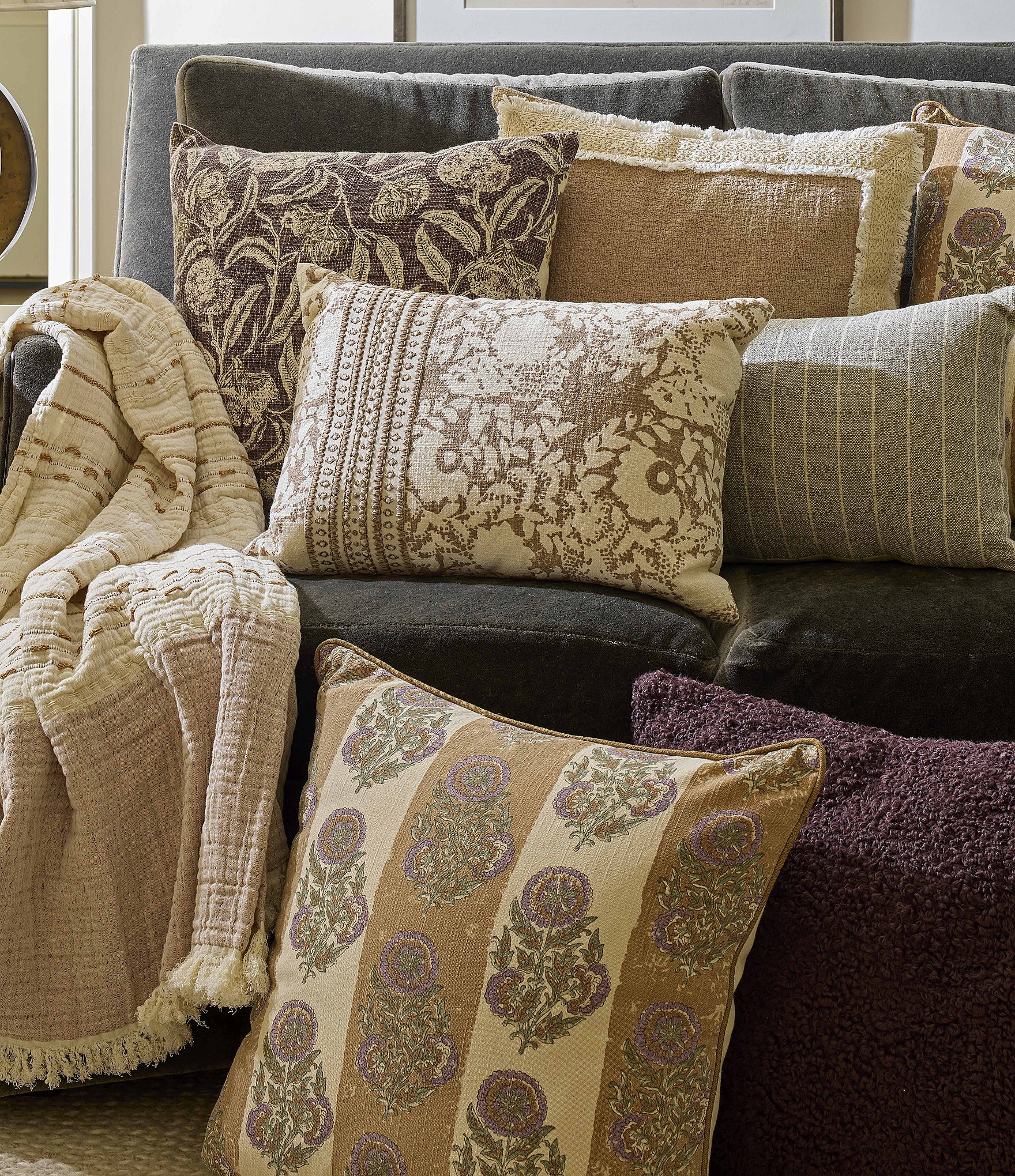 Southern Living Simplicity Collection Knife Edge Textured Square Pillow