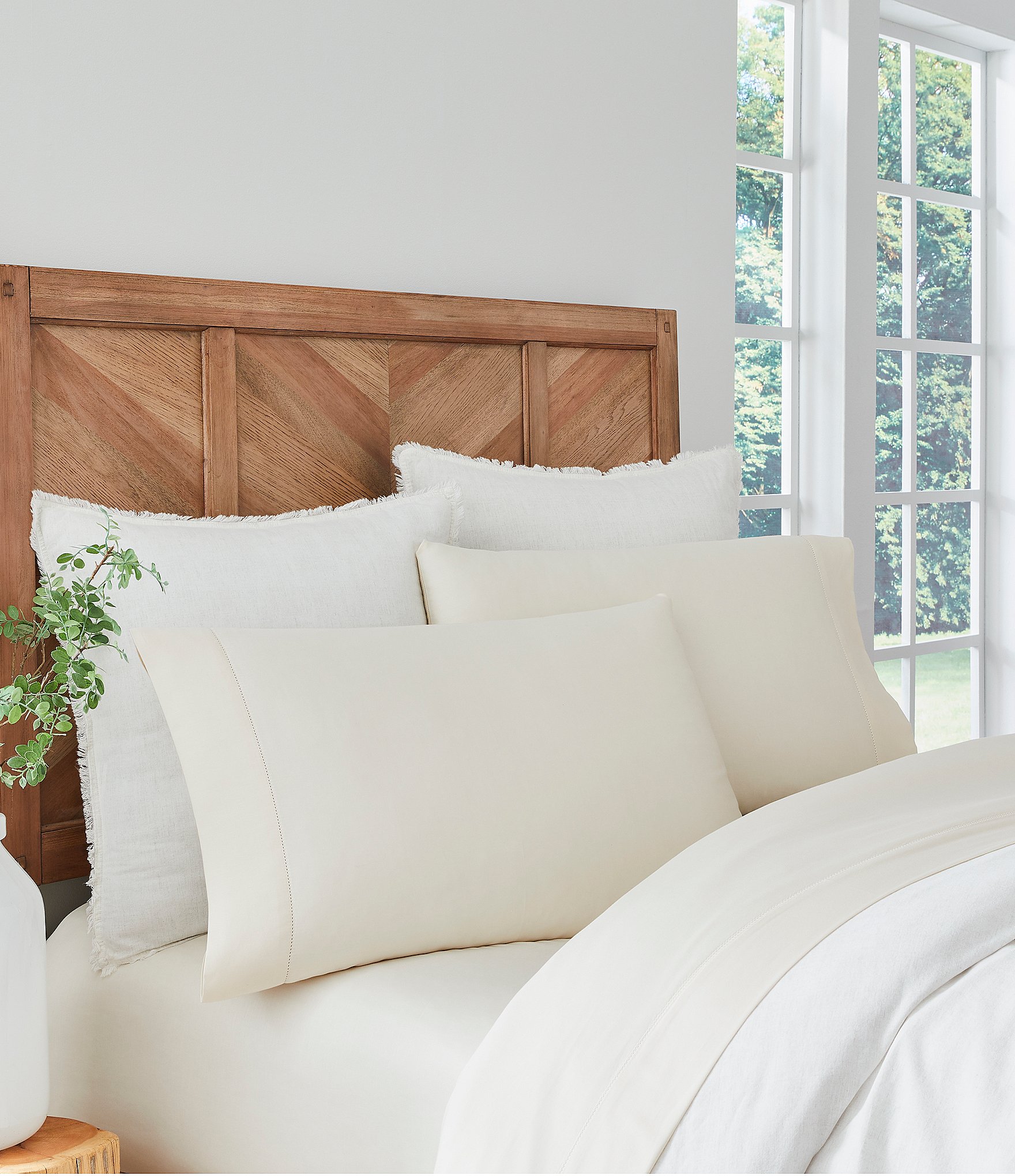 Organic Sateen Bed Sheets Set Natural Cotton / Full