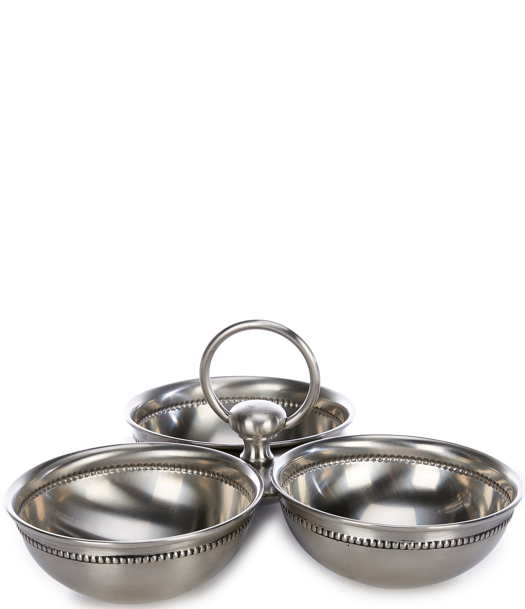 Southern Living Stainless Steel Beaded 3 Bowl Server | Dillard's