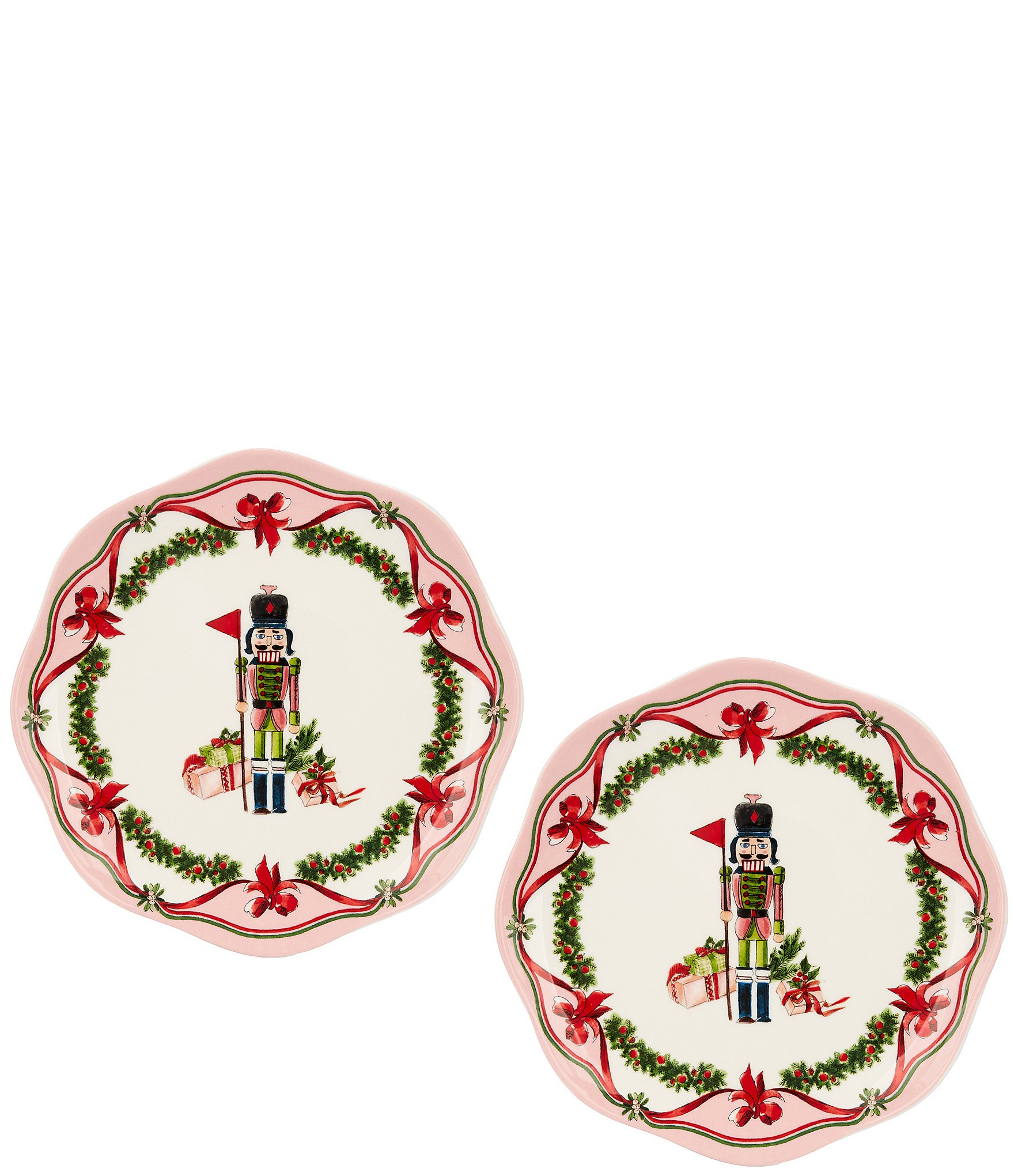 Southern Living Sweet Christmas Collection Nutcracker Accent Plates, Set of 2
