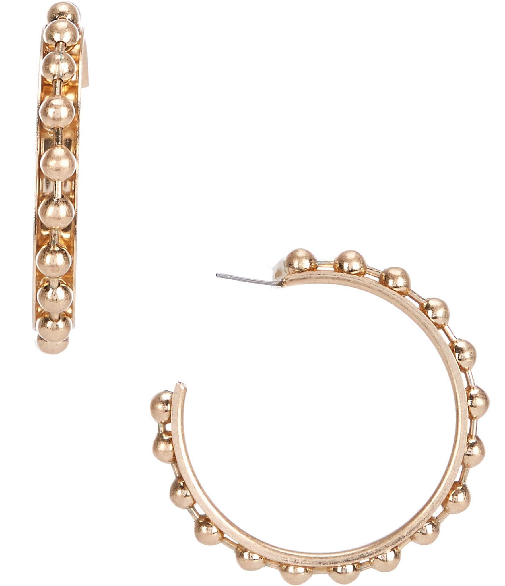 Southern Living Textured Ball Hoop Earrings