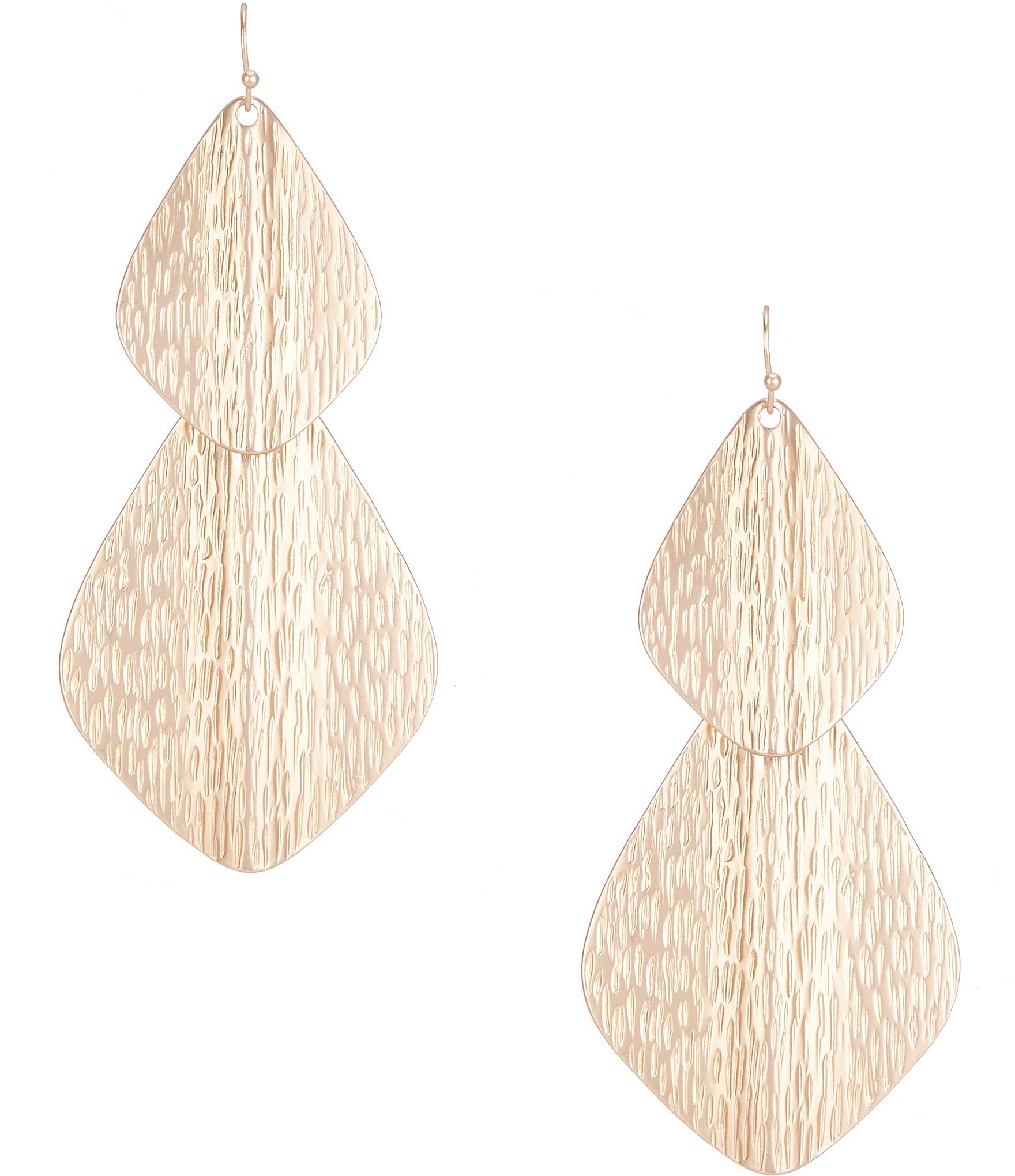 Southern Living Textured Double Teardrop Drop Earrings