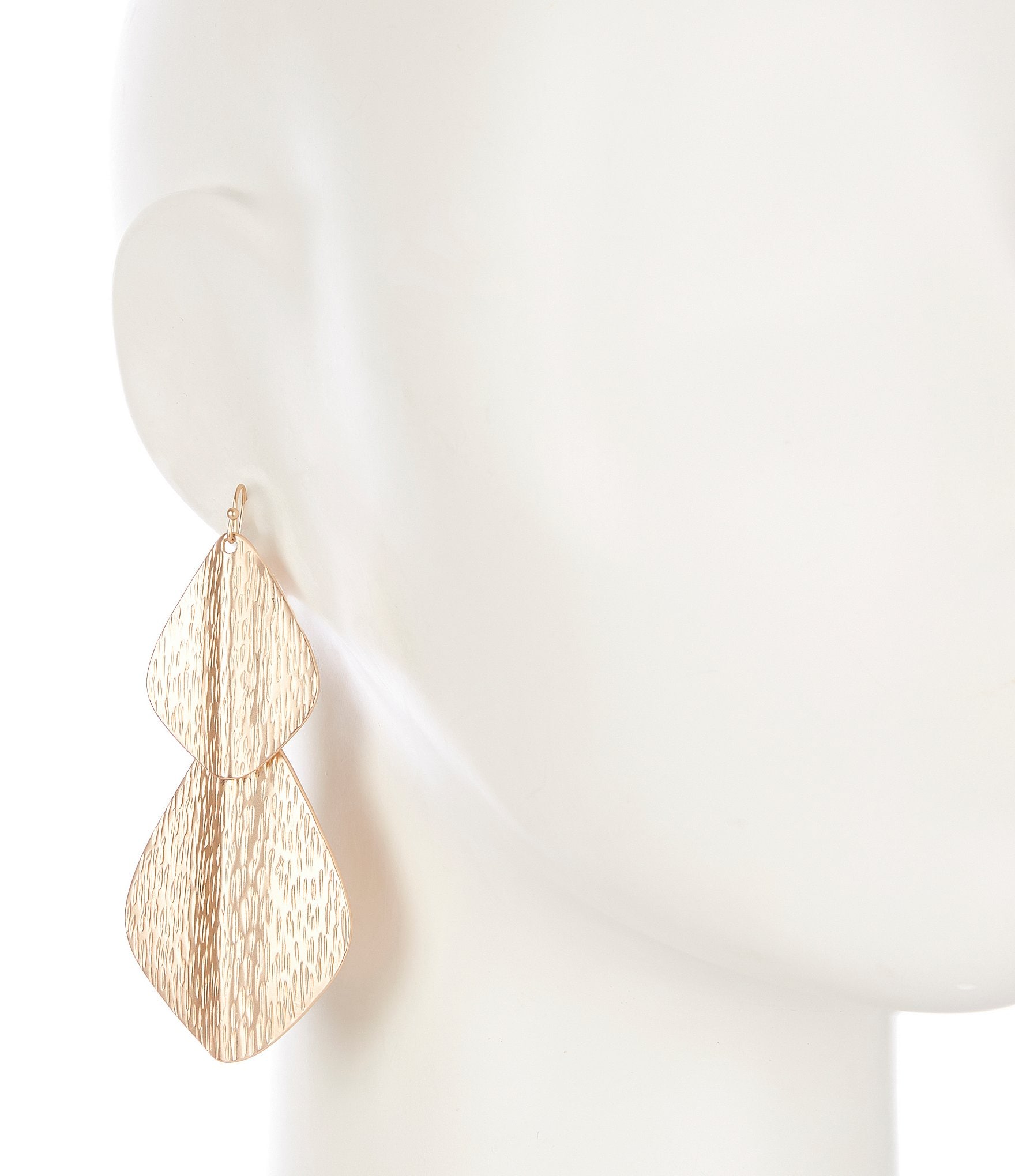 Southern Living Textured Double Teardrop Drop Earrings