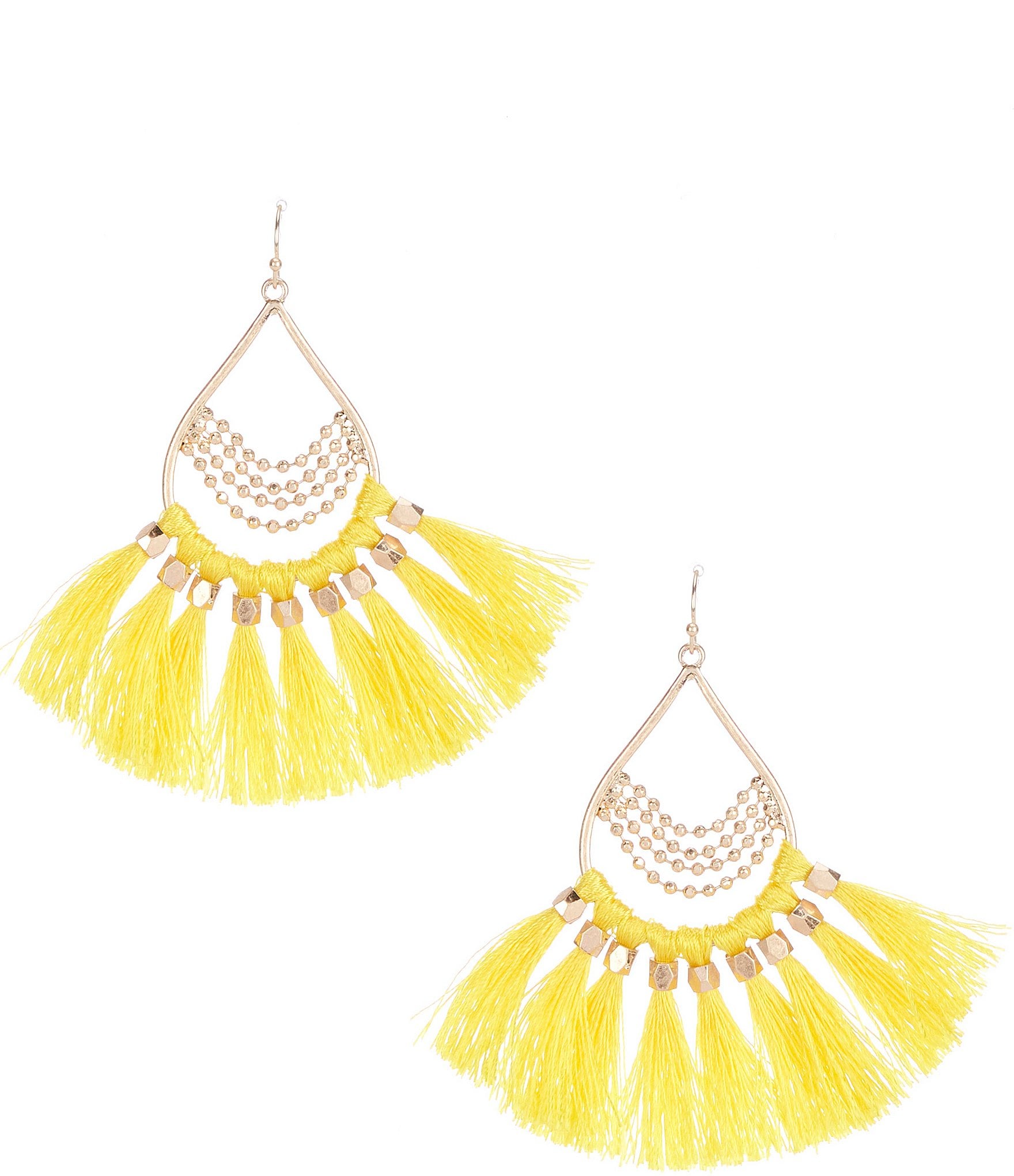 Southern Living Thread Tassel Teardrop Drop Earrings