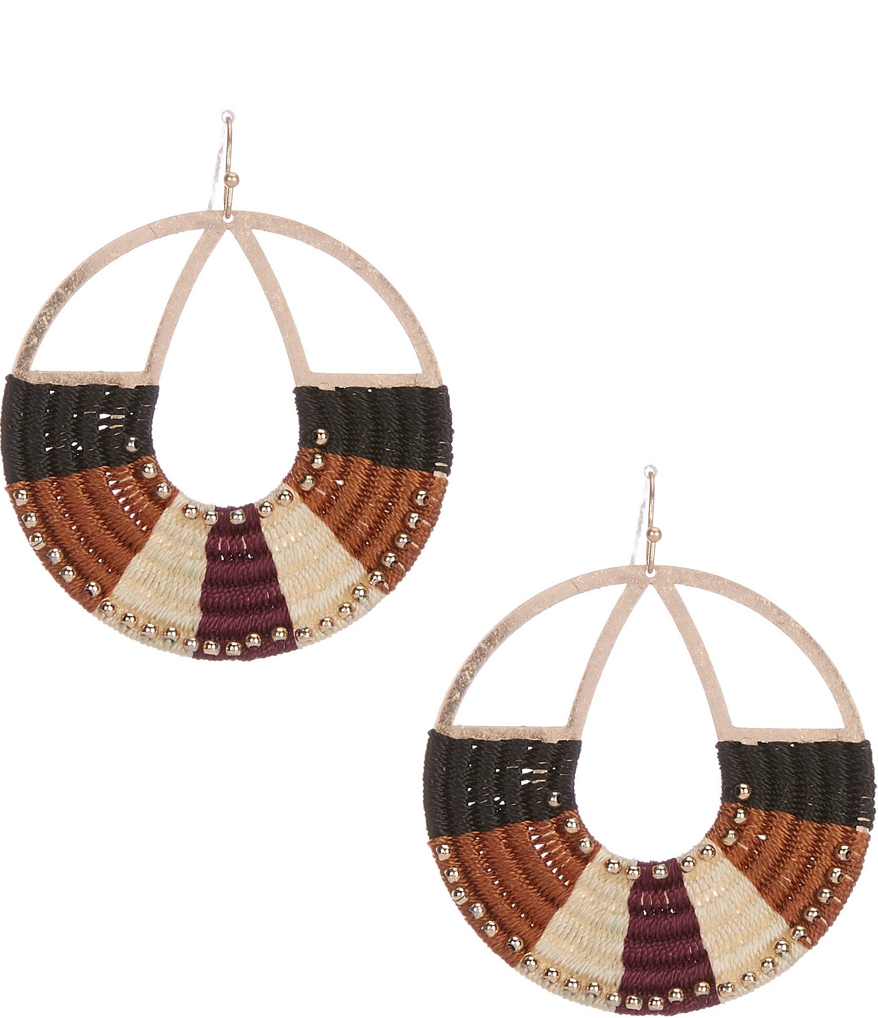 Southern Living Thread Wrapped Color Block Drop Earrings