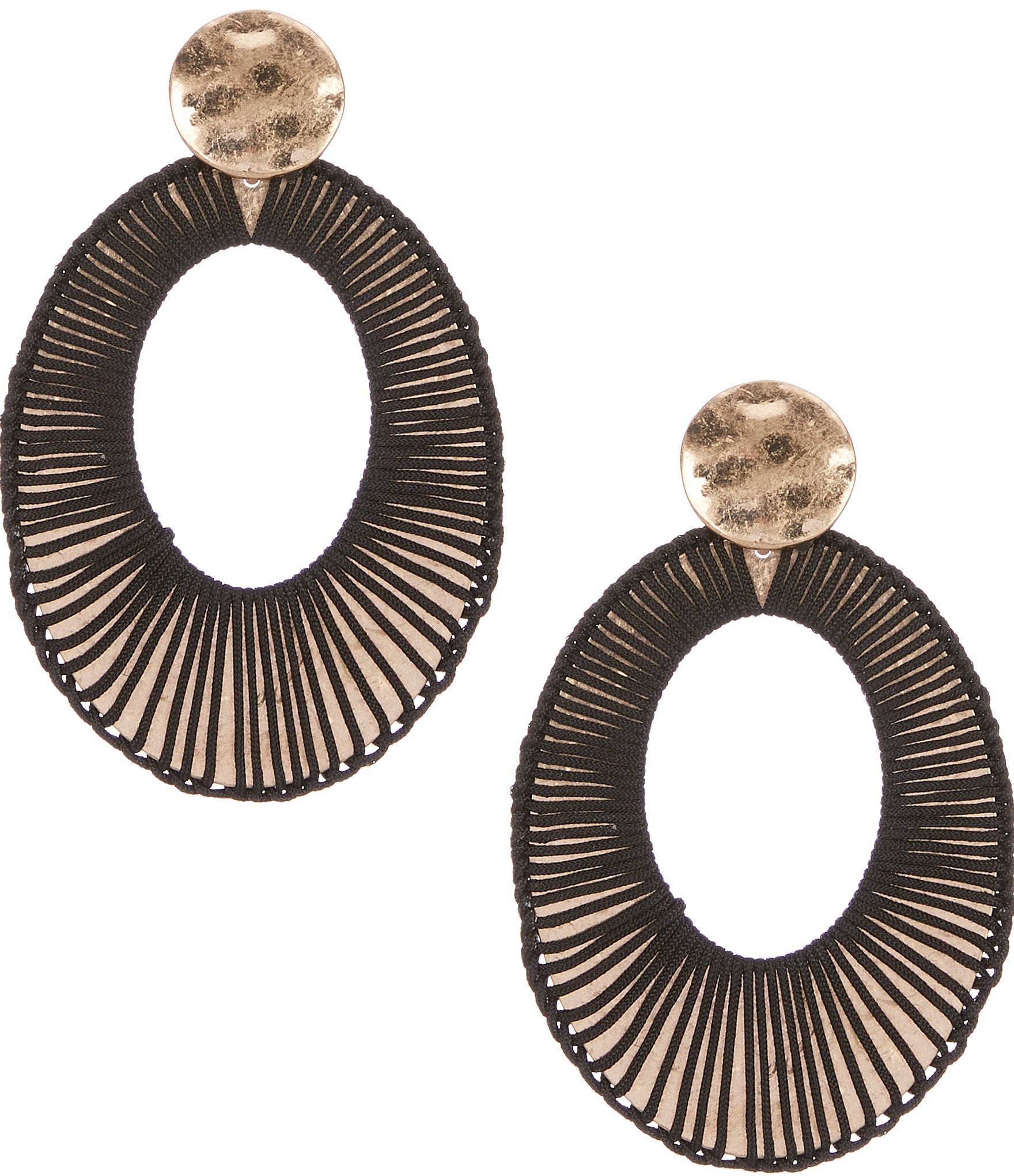 Southern Living Thread Wrapped Oval Drop Earrings