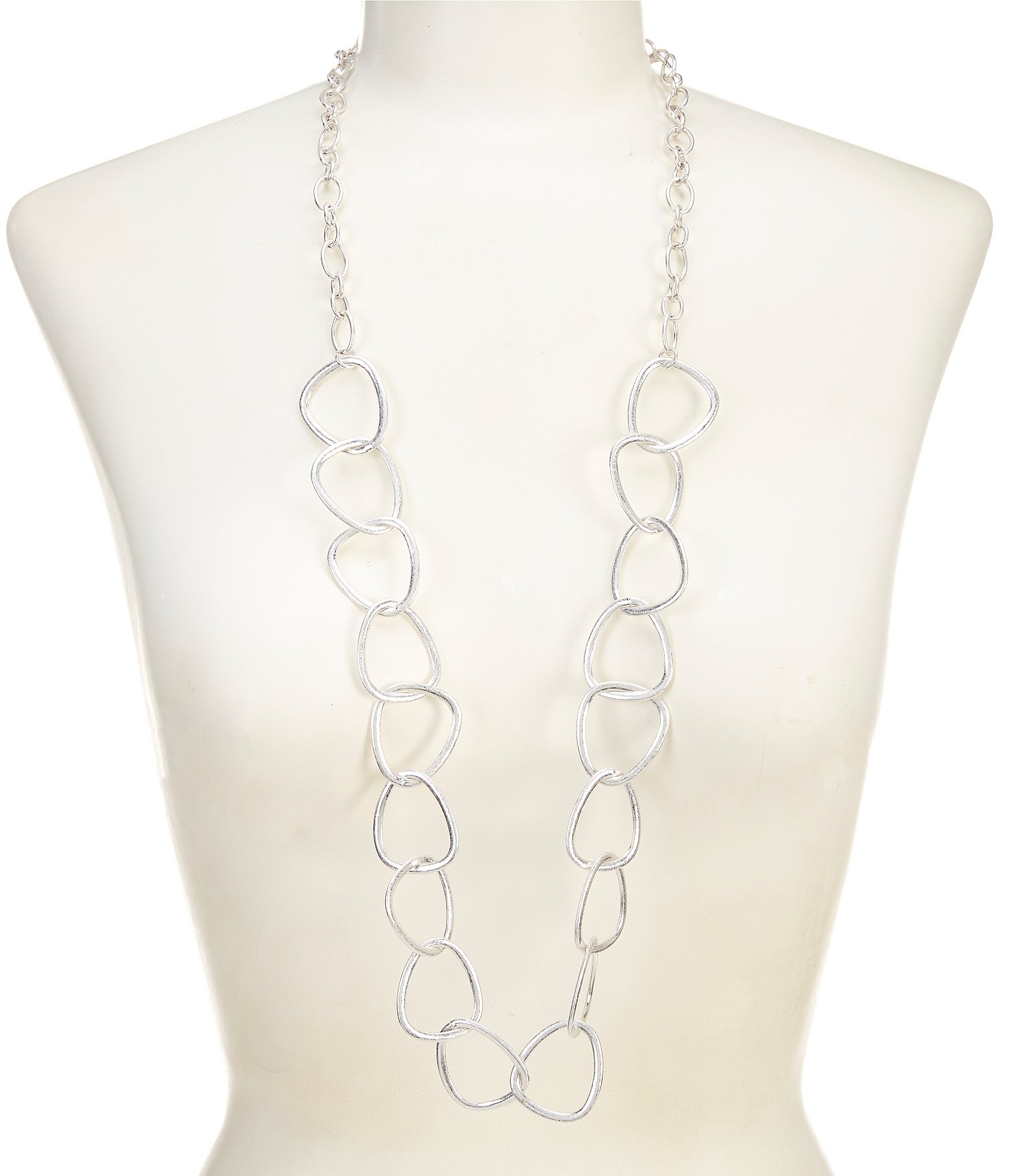 Southern Living Triangular Link Long Strand Necklace