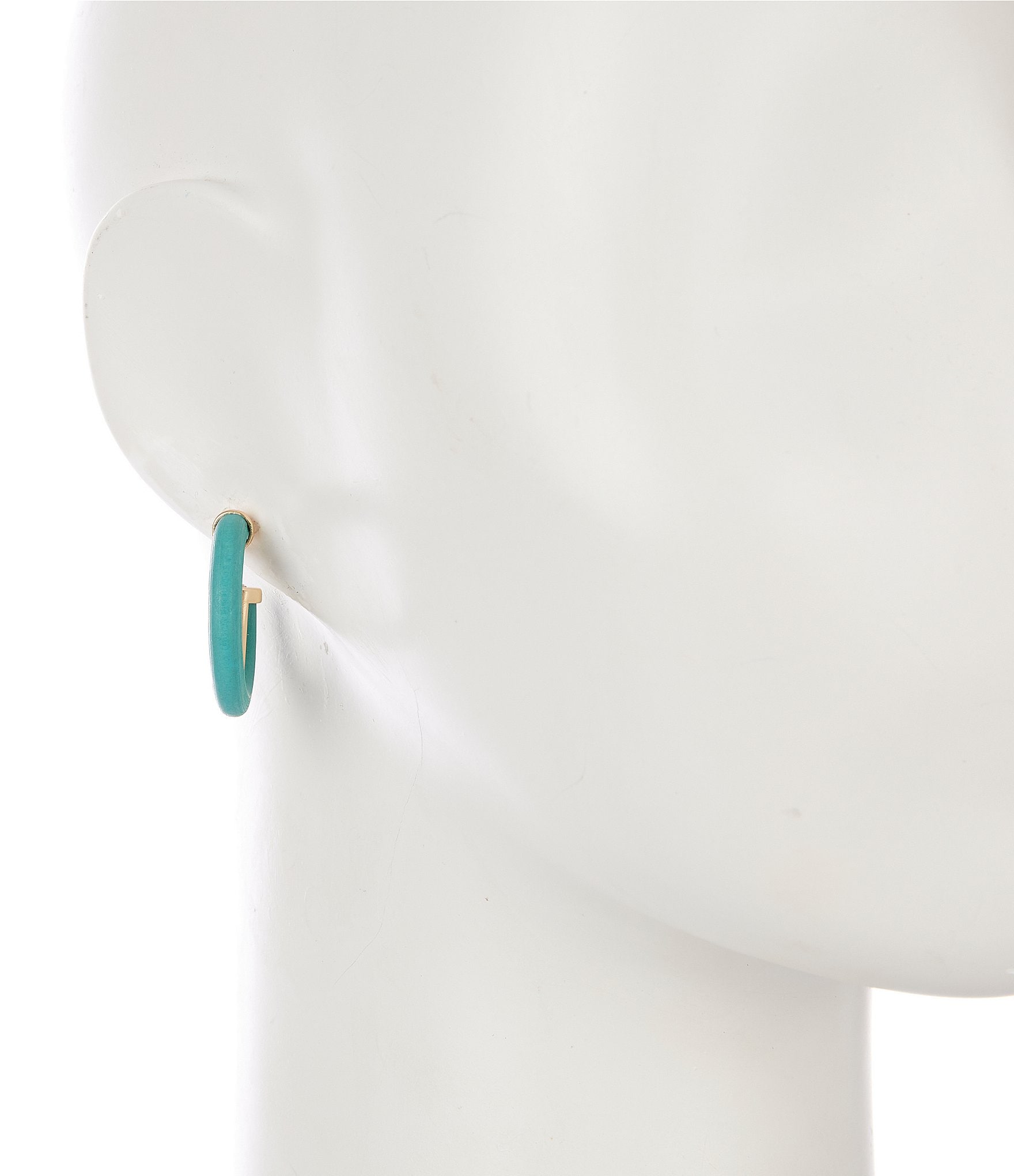 Southern Living Turquoise Wood Small Hoop Earrings