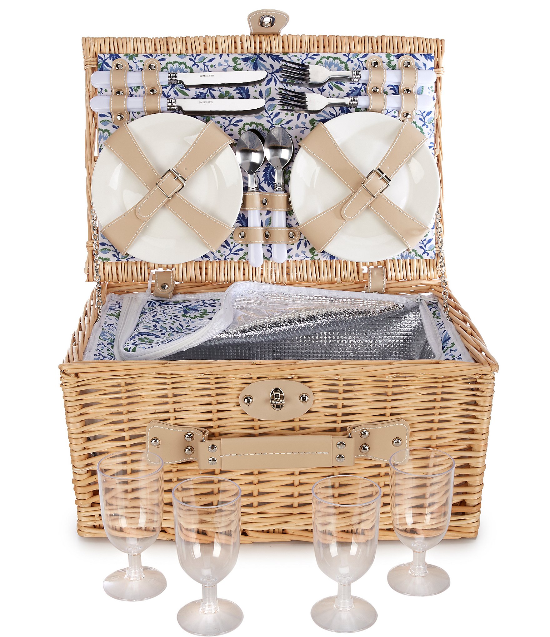 Southern Living Vine Floral Cooler Picnic Basket