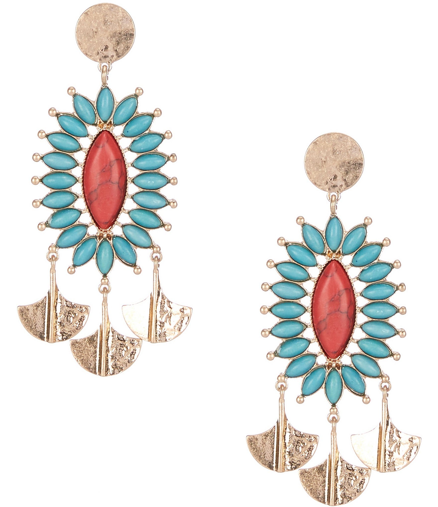 Southern Living Western Semi Precious Statement Drop Earrings