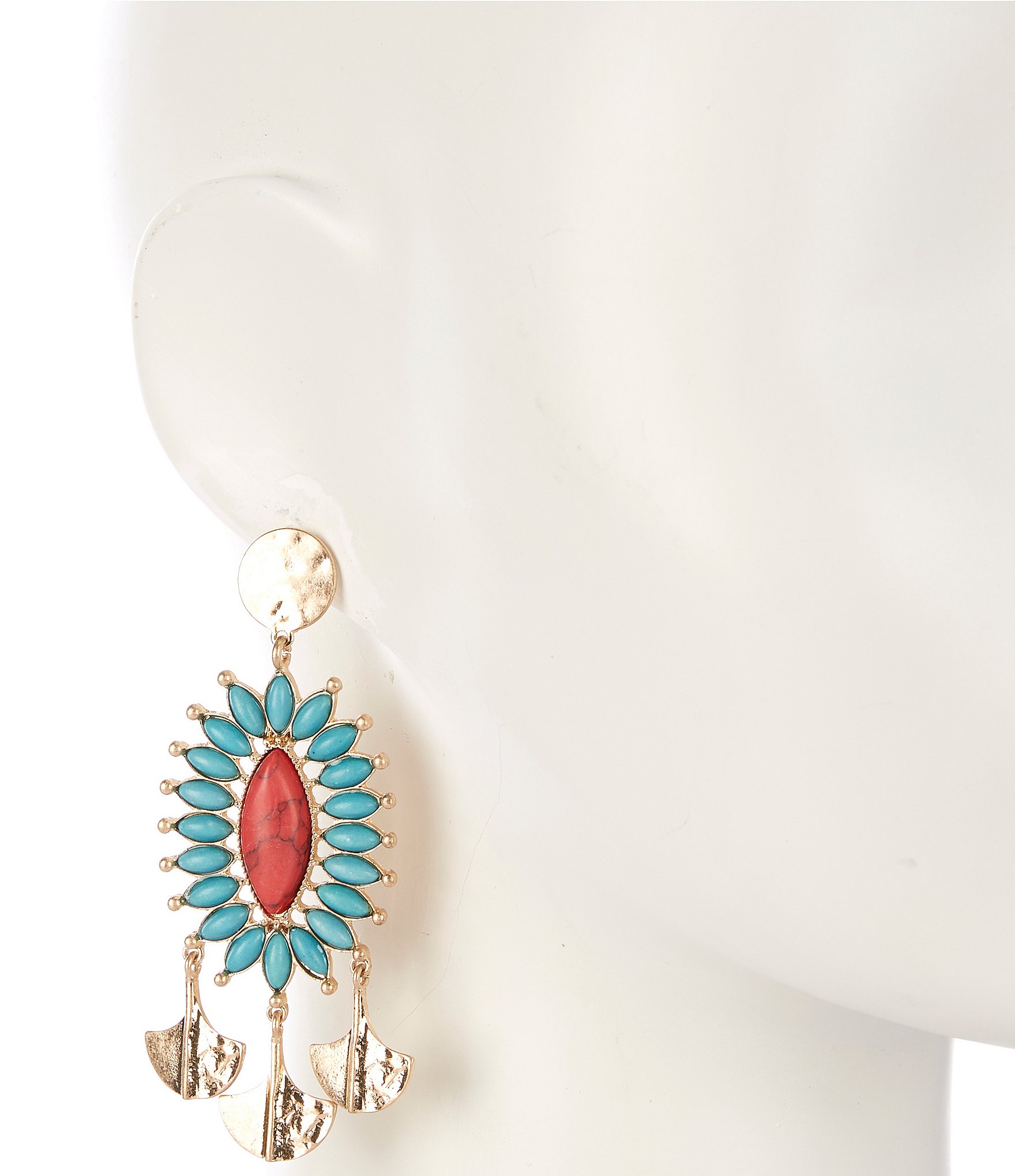 Southern Living Western Semi Precious Statement Drop Earrings