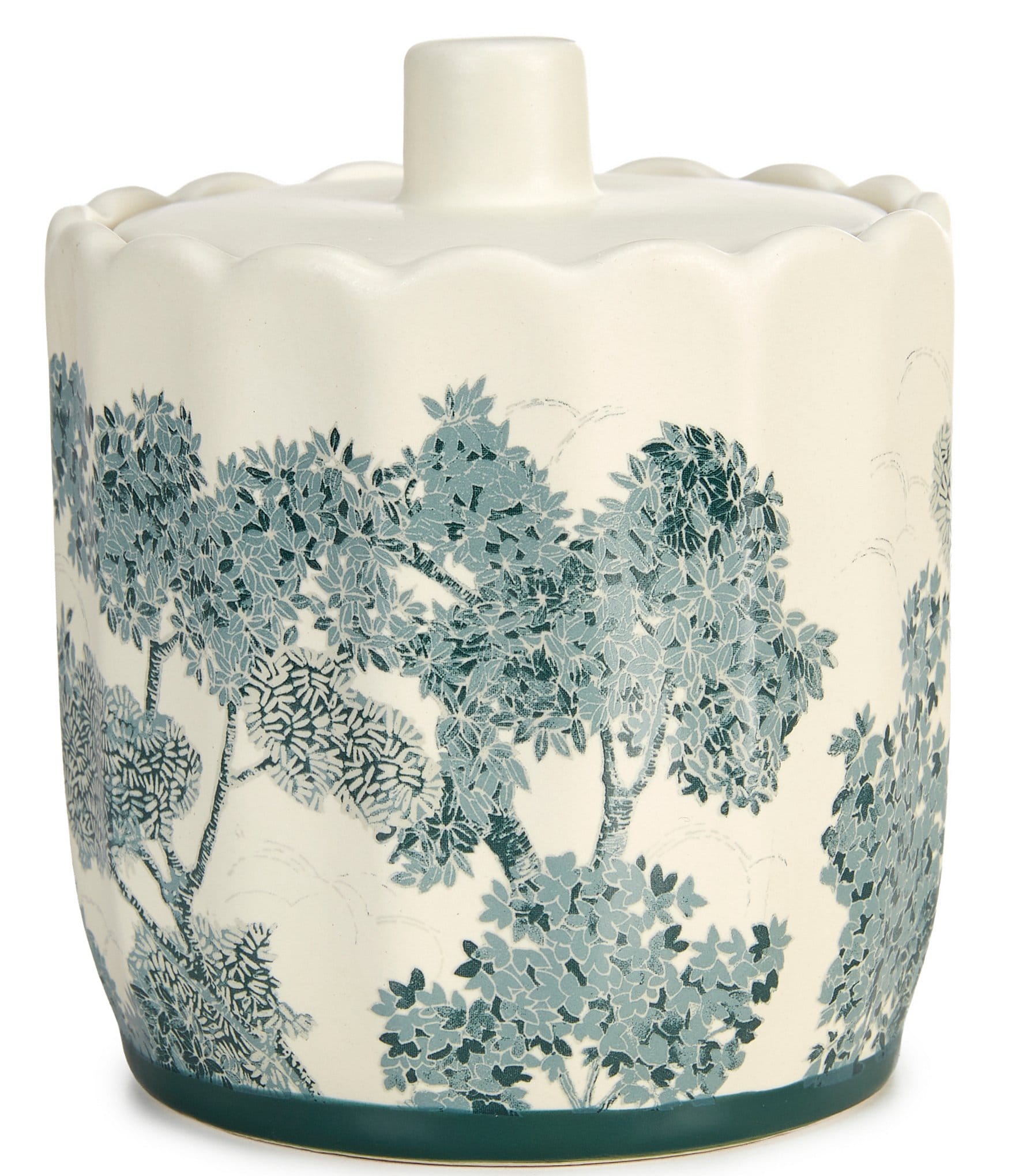 Southern Living Willa Scalloped Ceramic Covered Jar