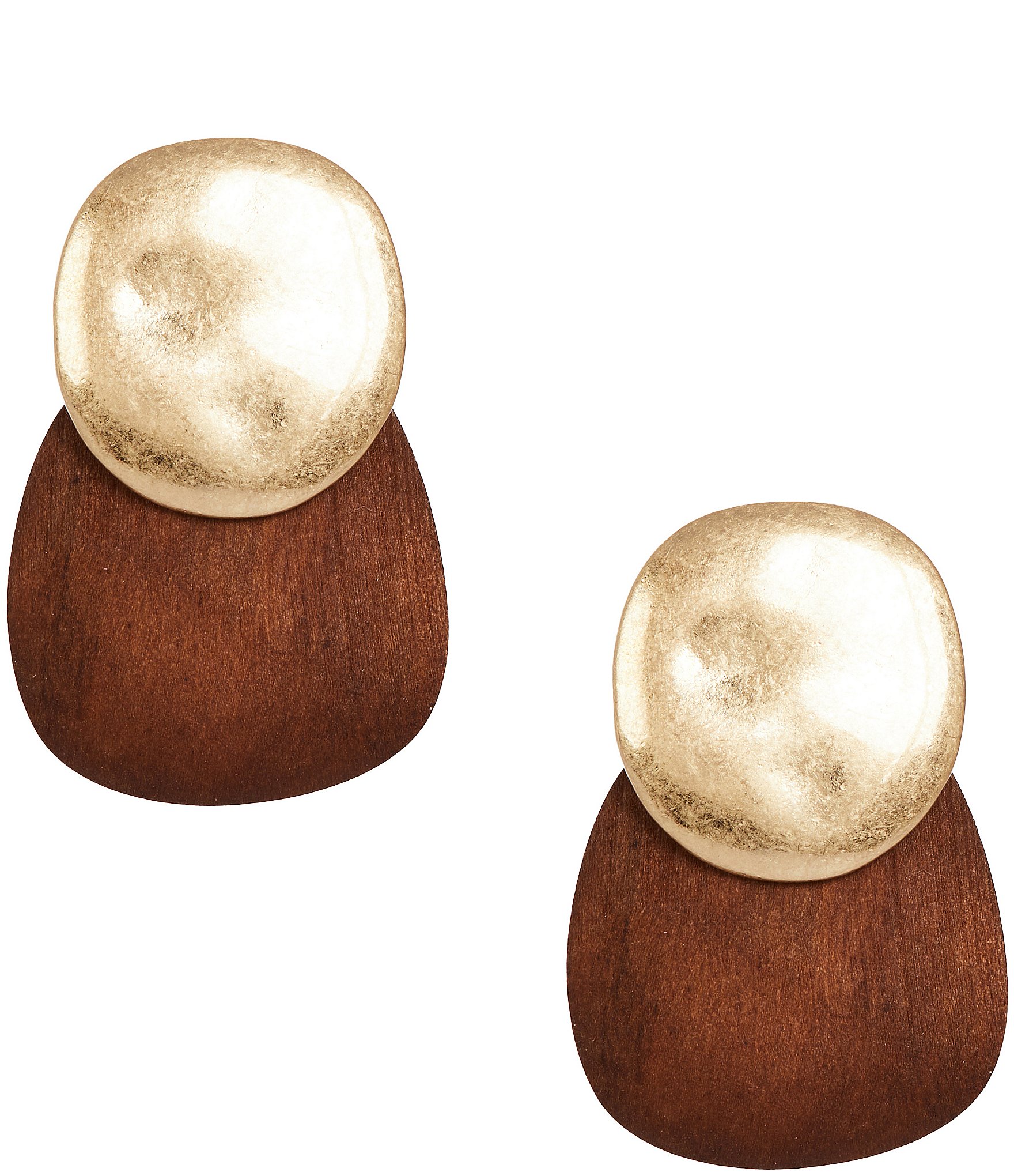 Southern Living Wood Disk Drop Earrings