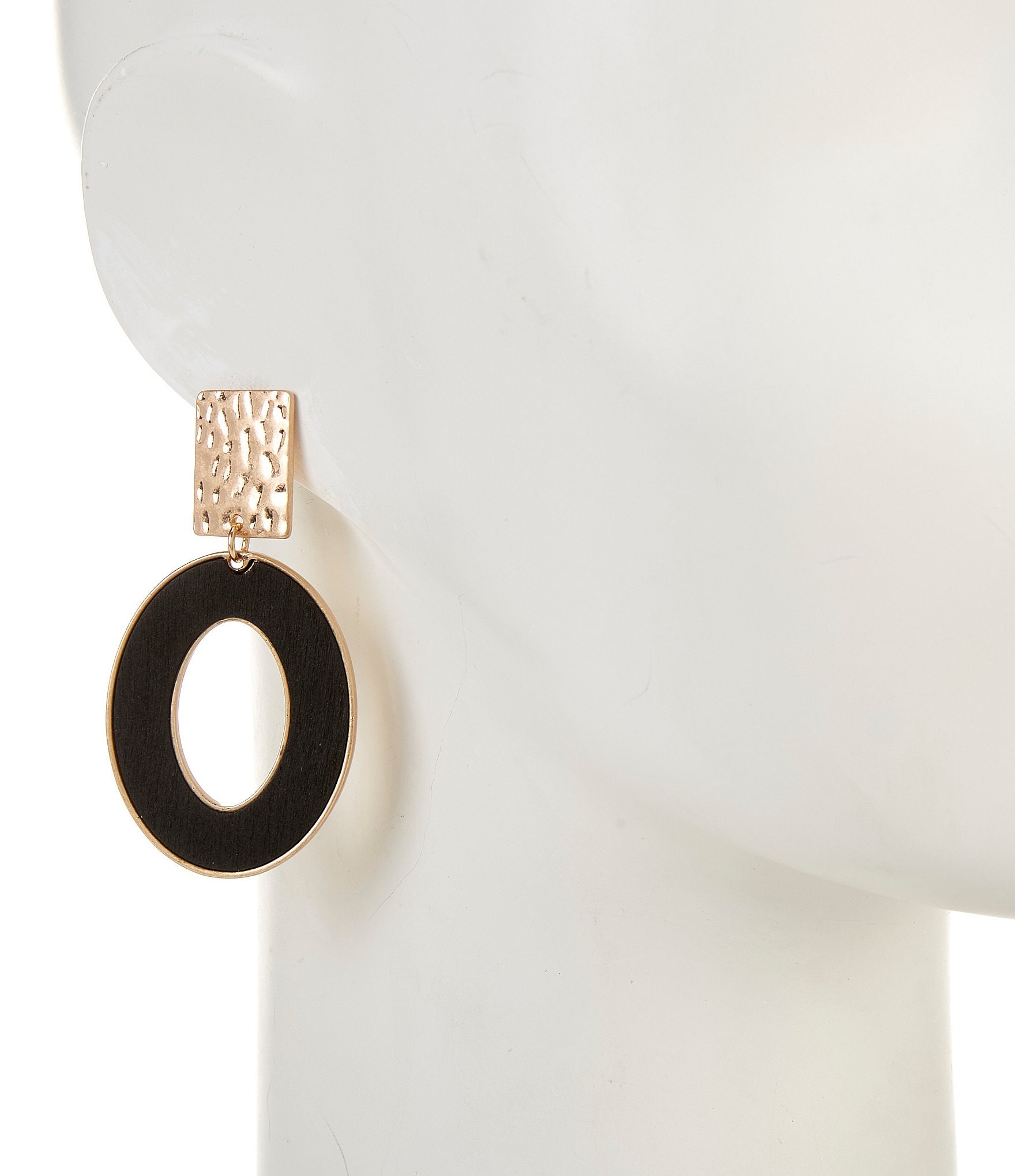 Southern Living Wood Oval Drop Earrings