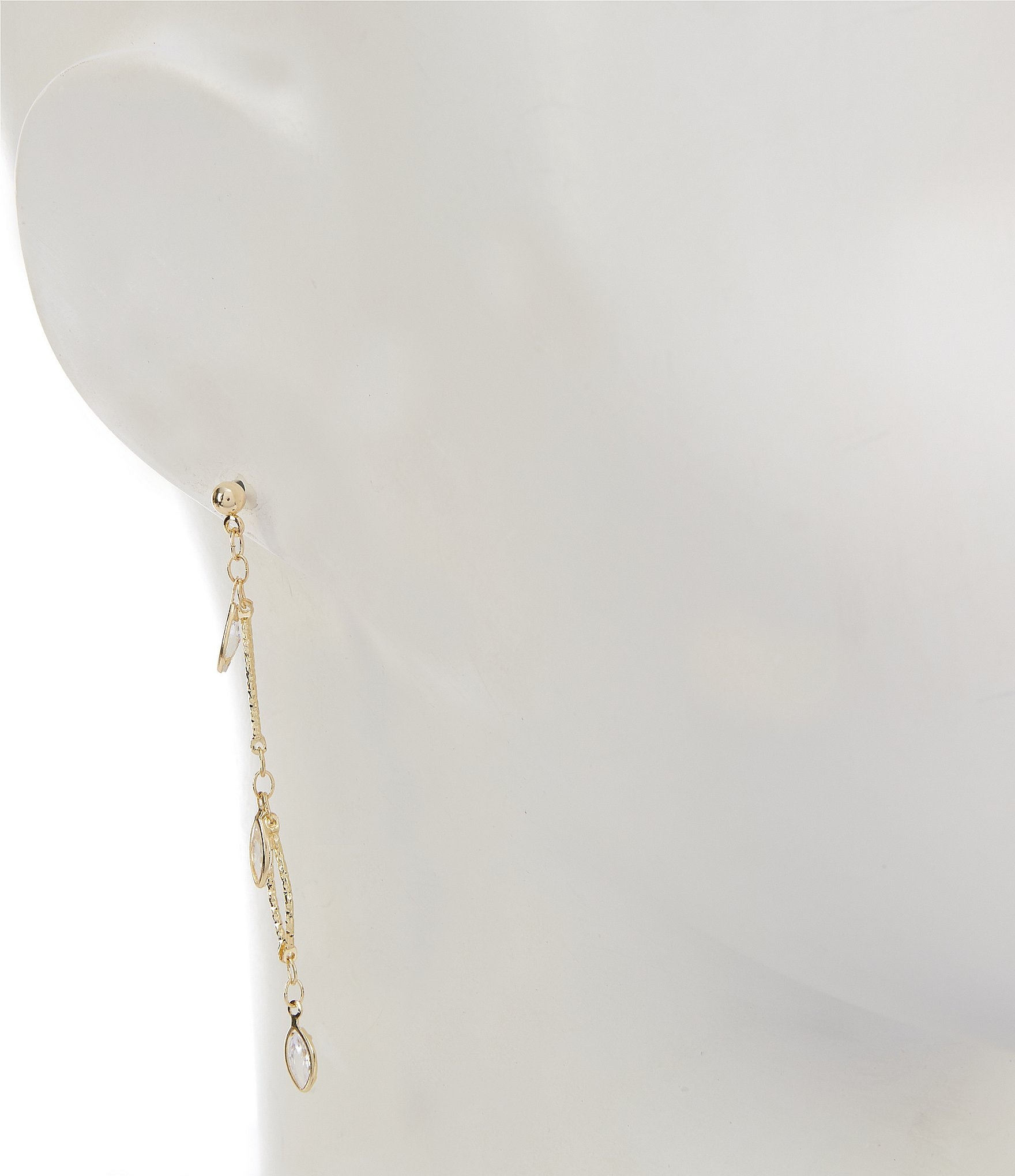 Southern Living x Borrowed & Blue Cubic Zirconia Stone Teardrop Dangle Linear Earrings