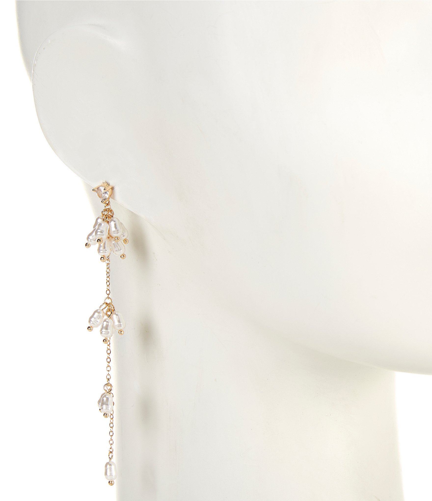 Southern Living x Borrowed & Blue Pearl Cluster Linear Earrings