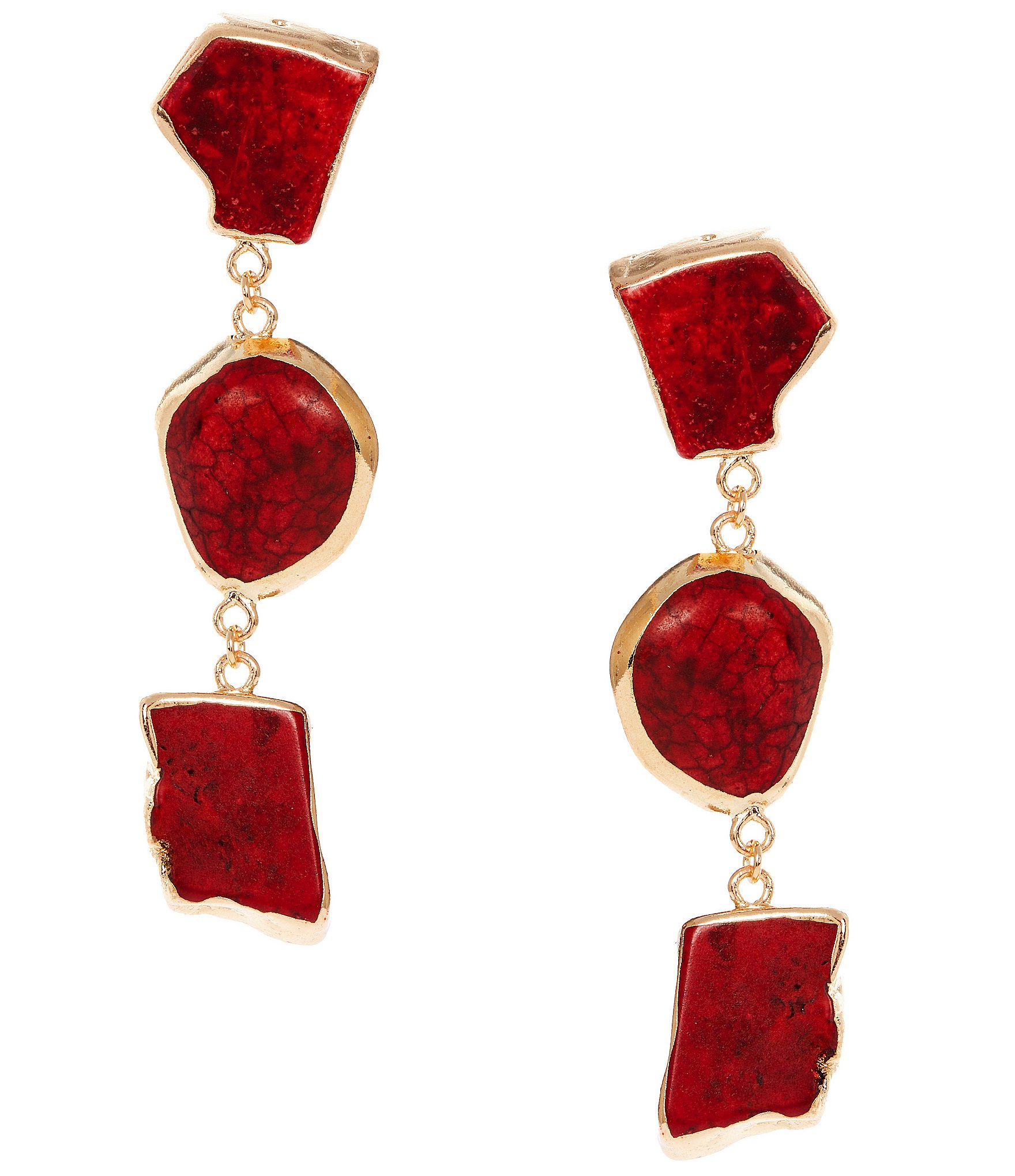 Southern Organic Stone Drop Linear Earrings