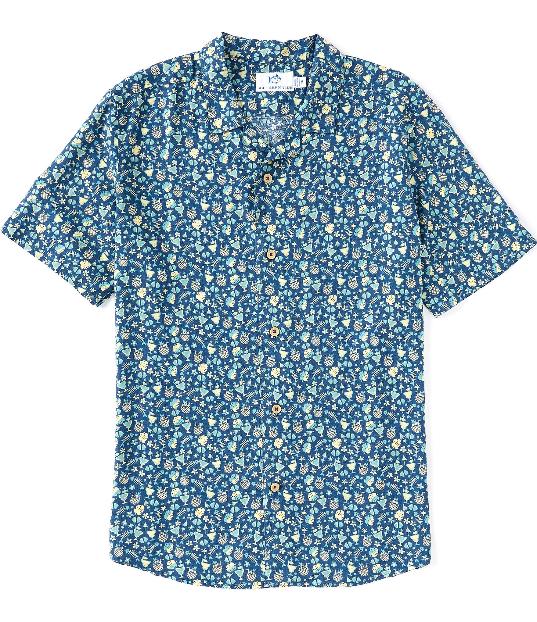 Southern Tide Bad And Boozy Short-Sleeve Woven Camp Shirt | Dillard's