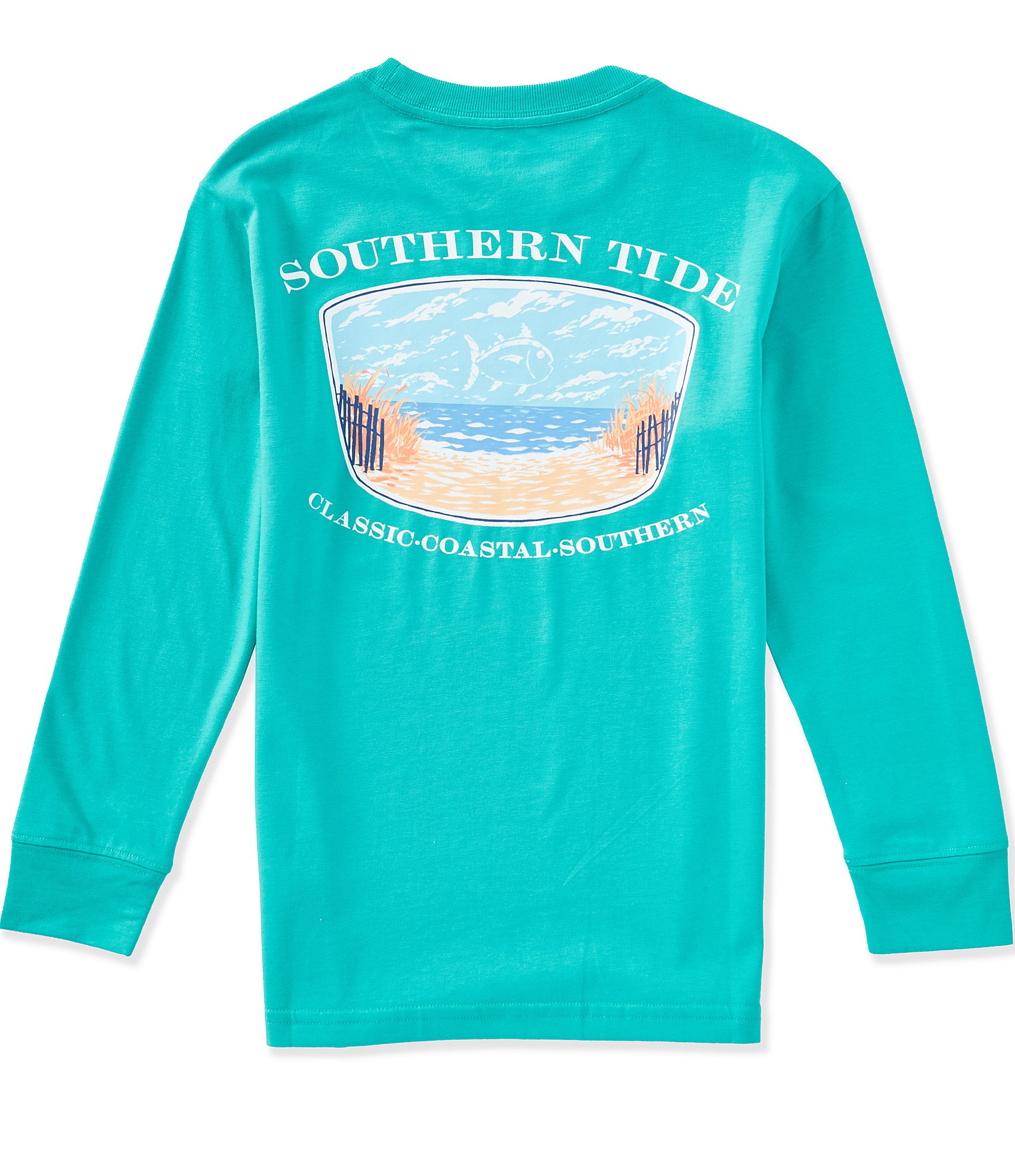 Southern Tide Boys Skipjack Cloud Beach Badge Long Sleeve T-Shirt