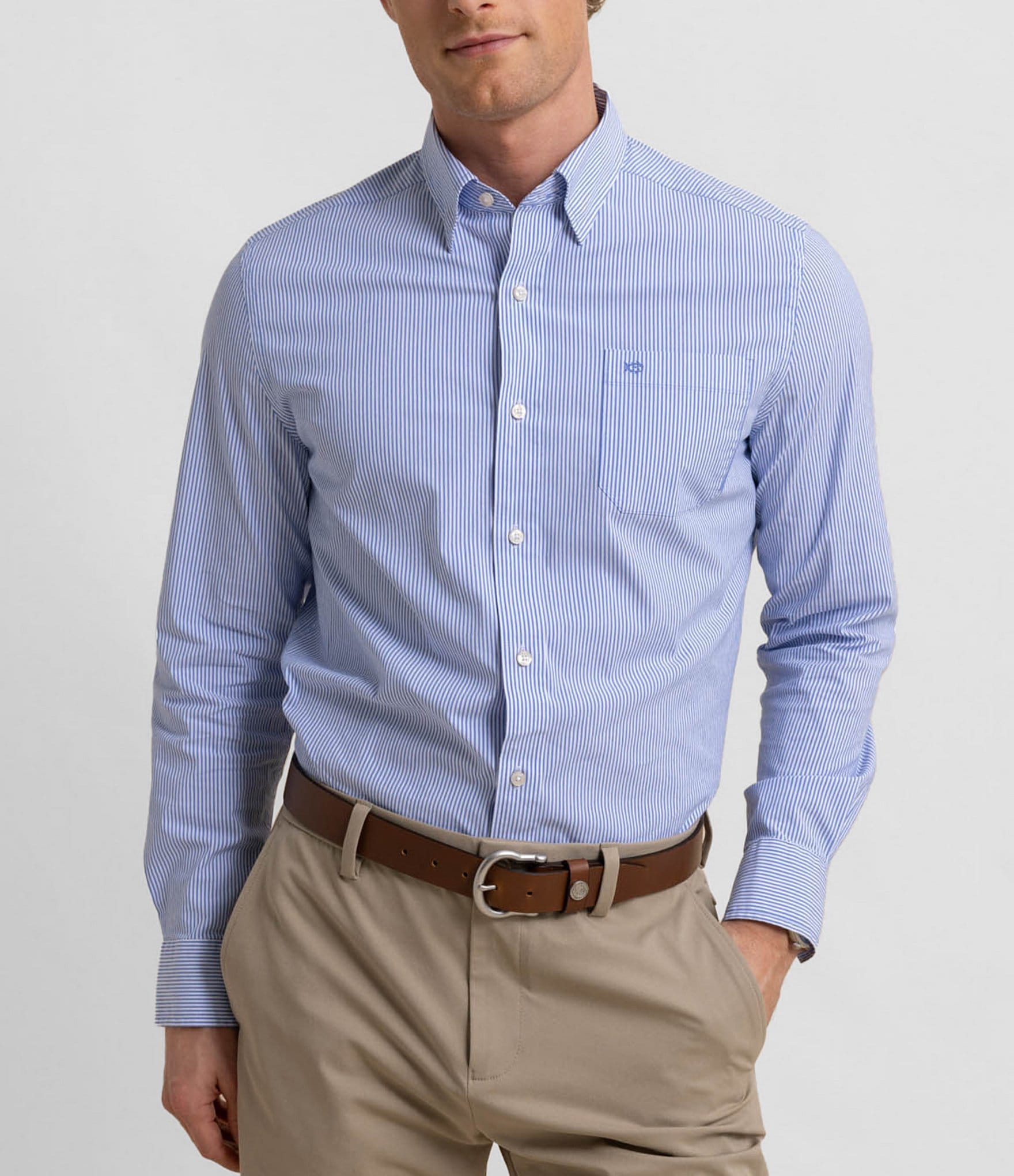 Southern Tide Charleston Granby Stripe Long Sleeve Woven Shirt | Dillard's
