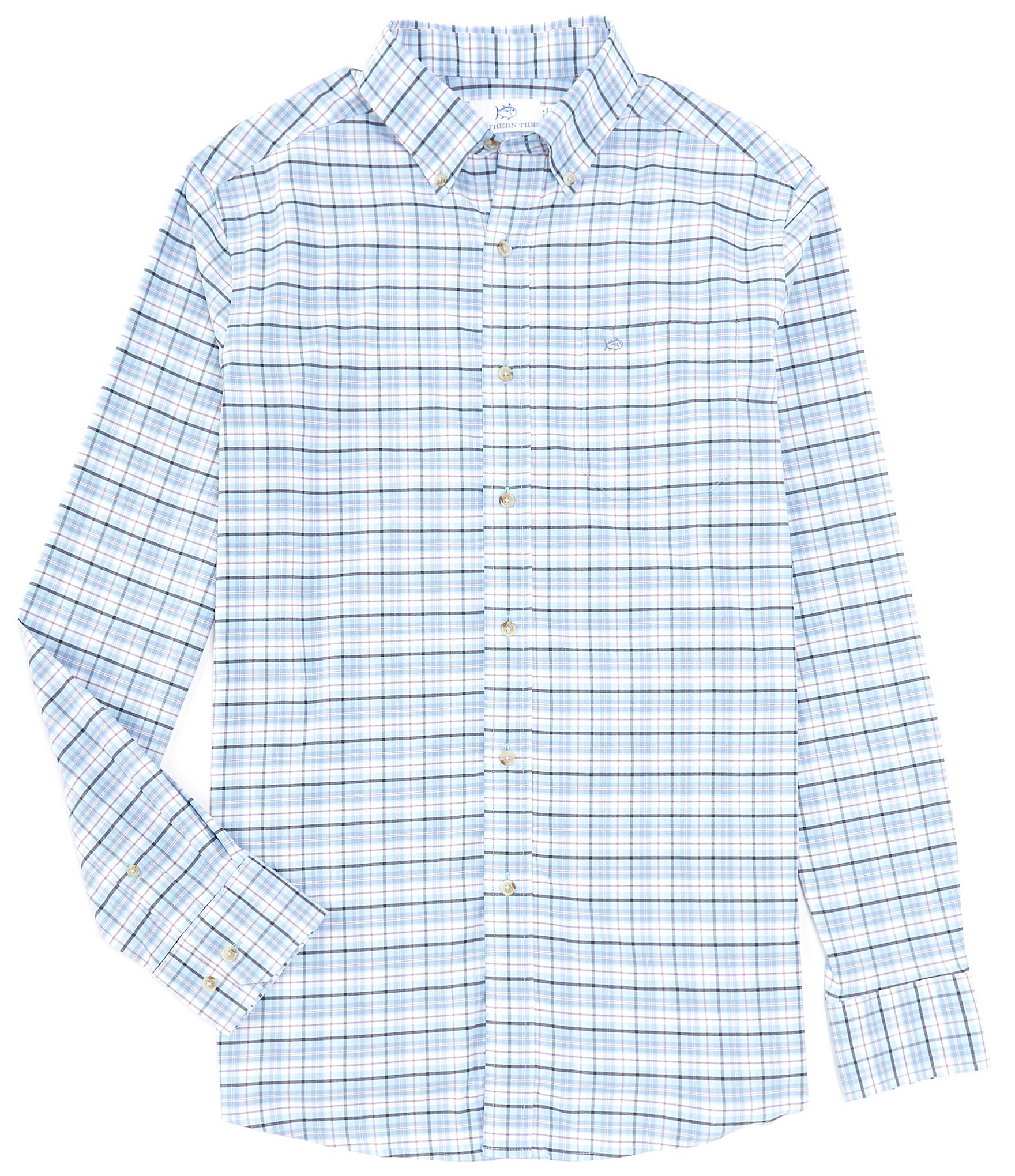 Southern Tide Coastal Passage Patton Plaid Performance Stretch Long ...