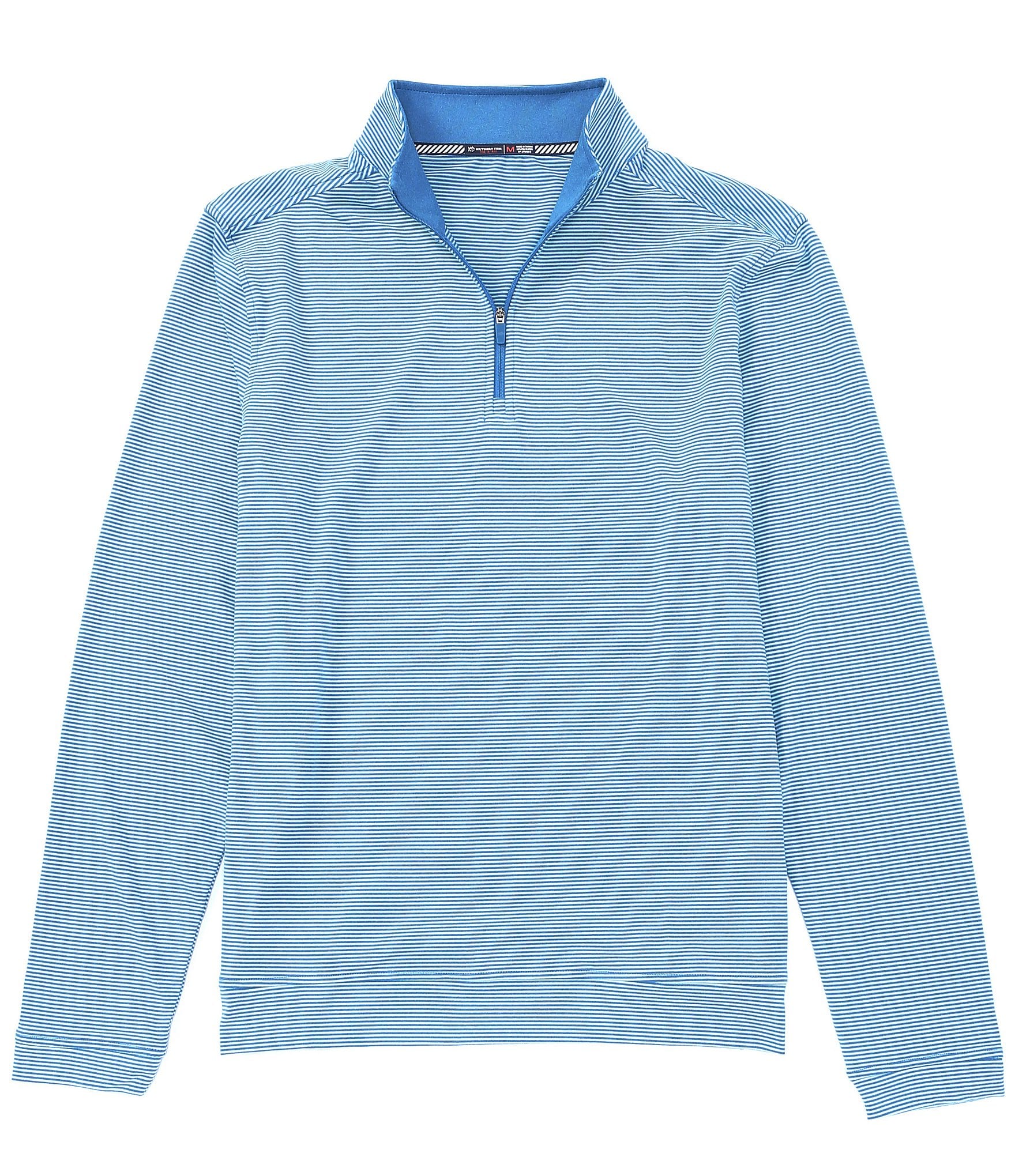 Southern Tide Cruiser Micro-Stripe Performance Stretch Quarter-Zip Pullover