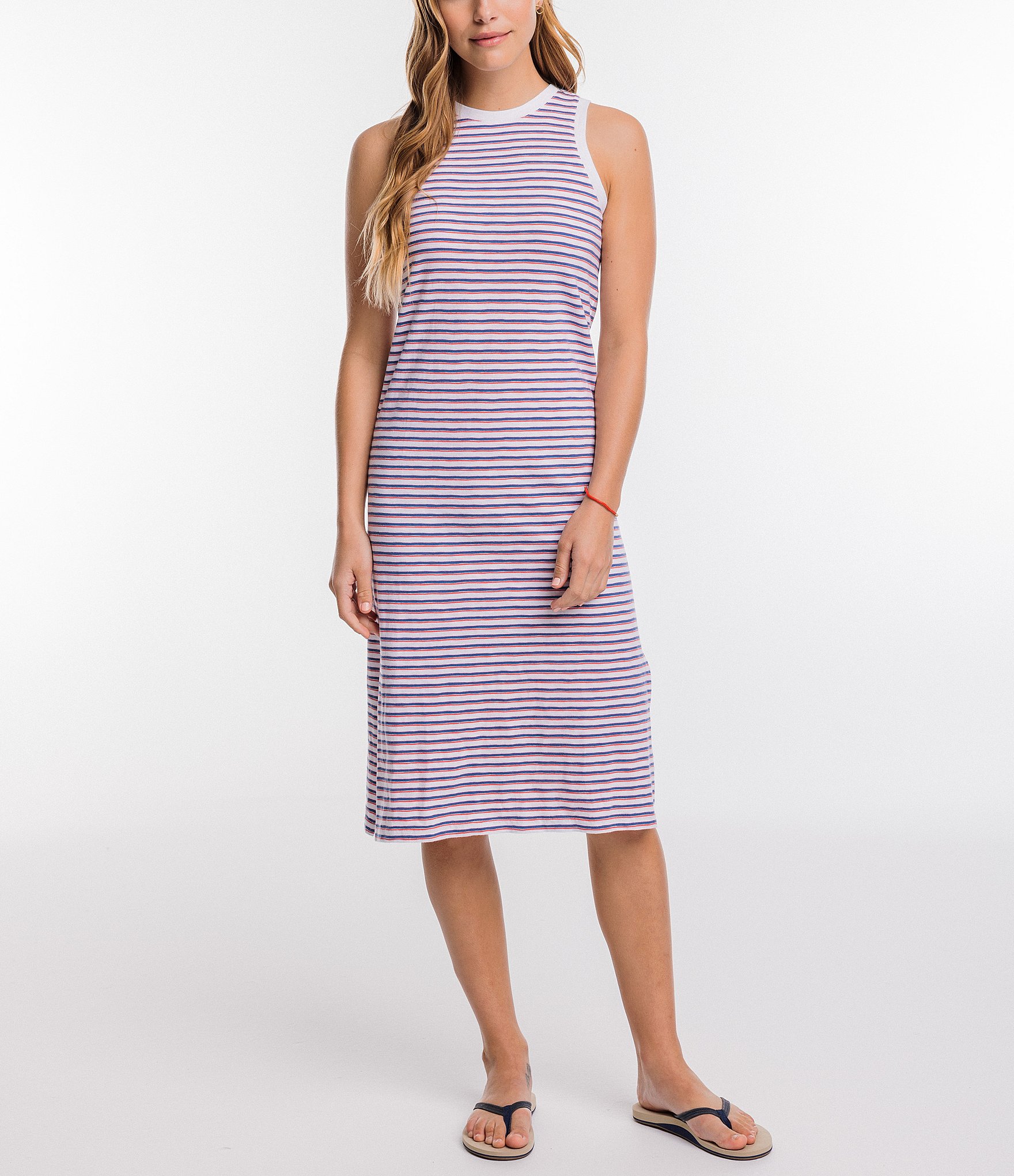 Southern Tide Delaney Striped Print Sun Farer Sleeveless Tank Dress ...