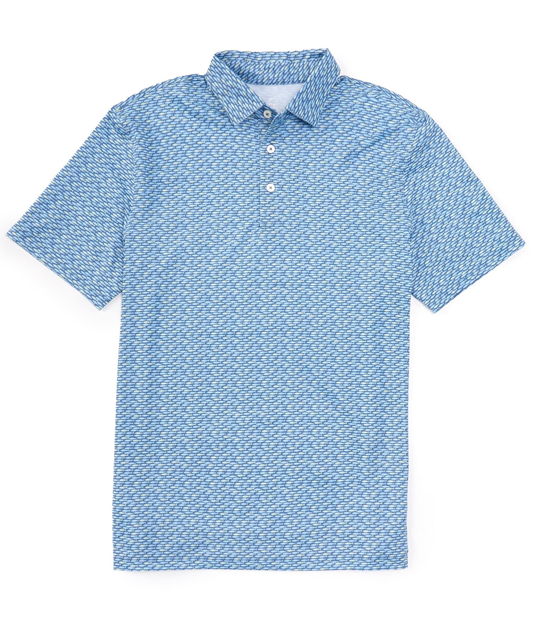 Southern Tide Driver Casual Water Printed Short Sleeve Polo Shirt ...