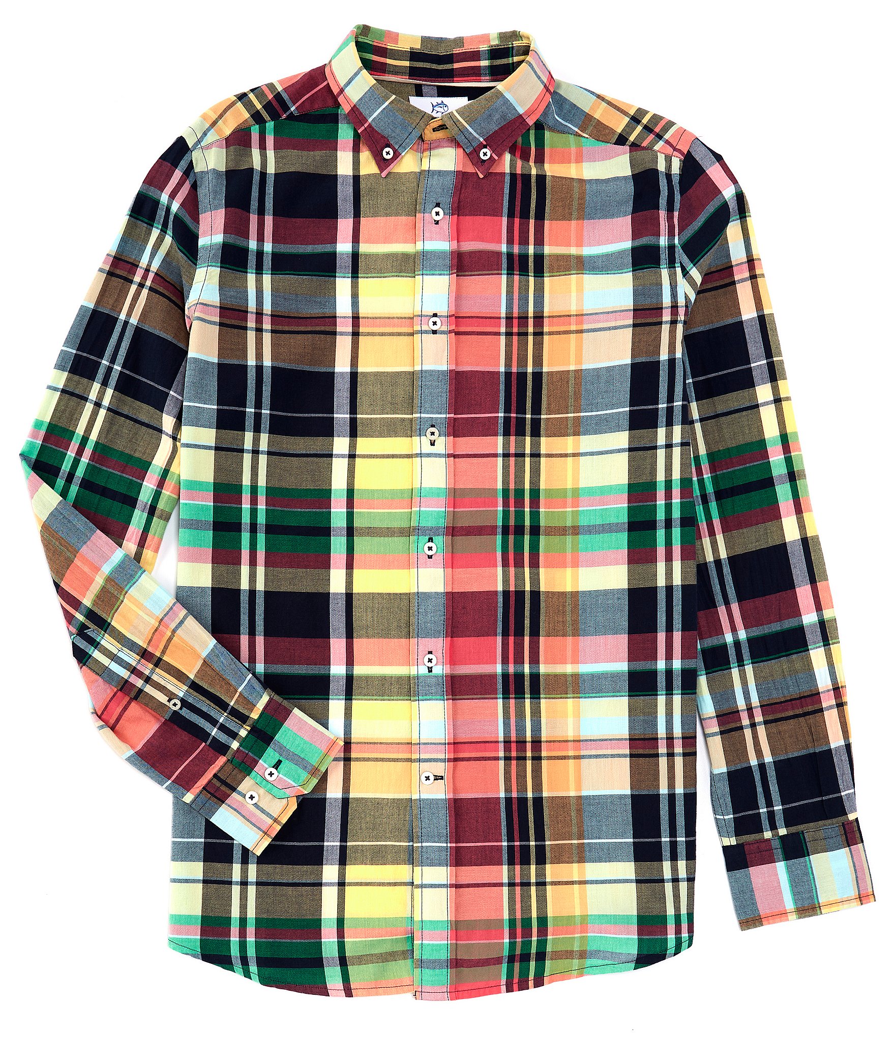 Southern Tide Harkers Island Madras Plaid Long Sleeve Woven Shirt