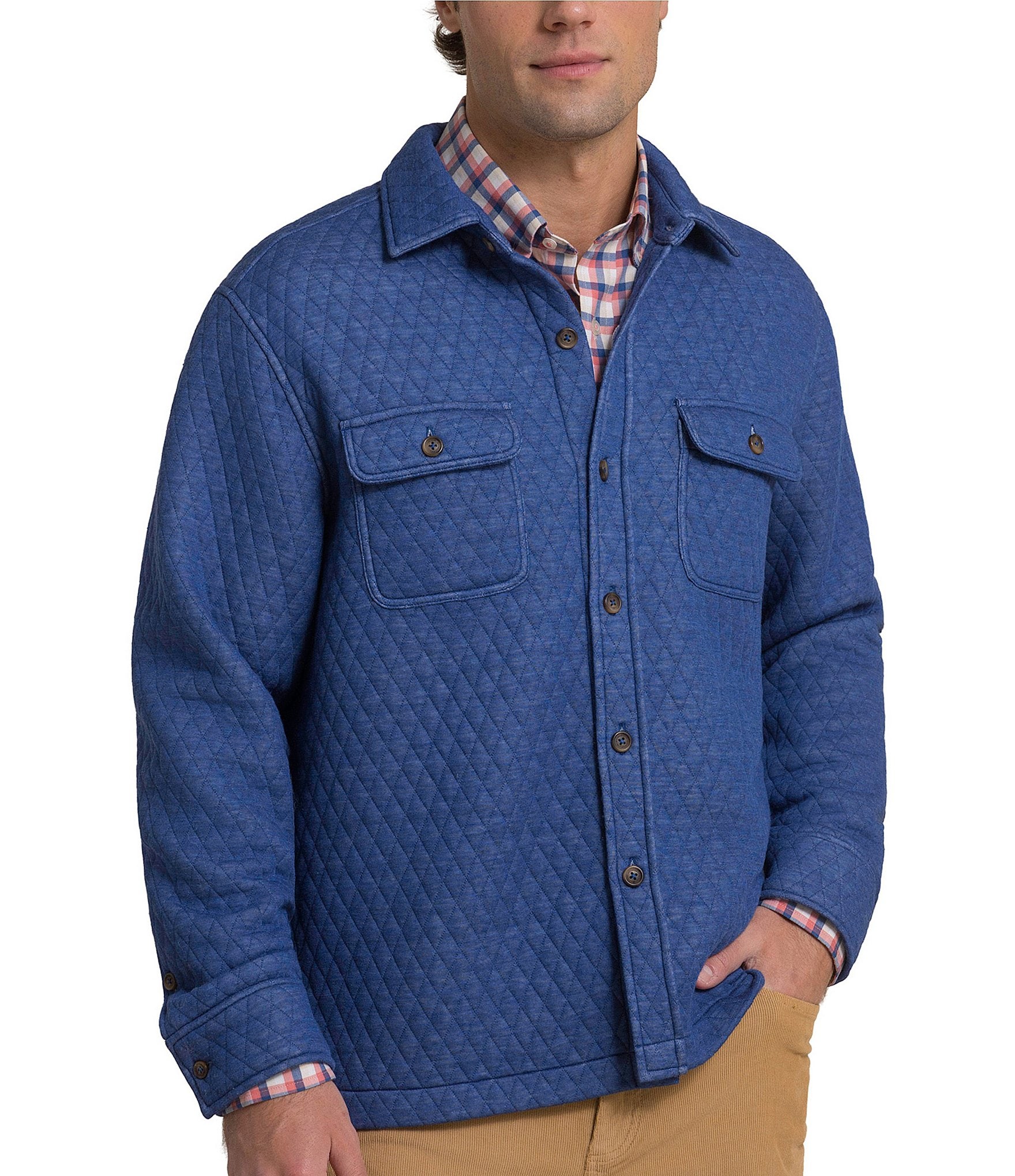 Southern Tide Heather Quilted Knit Shirt Jacket