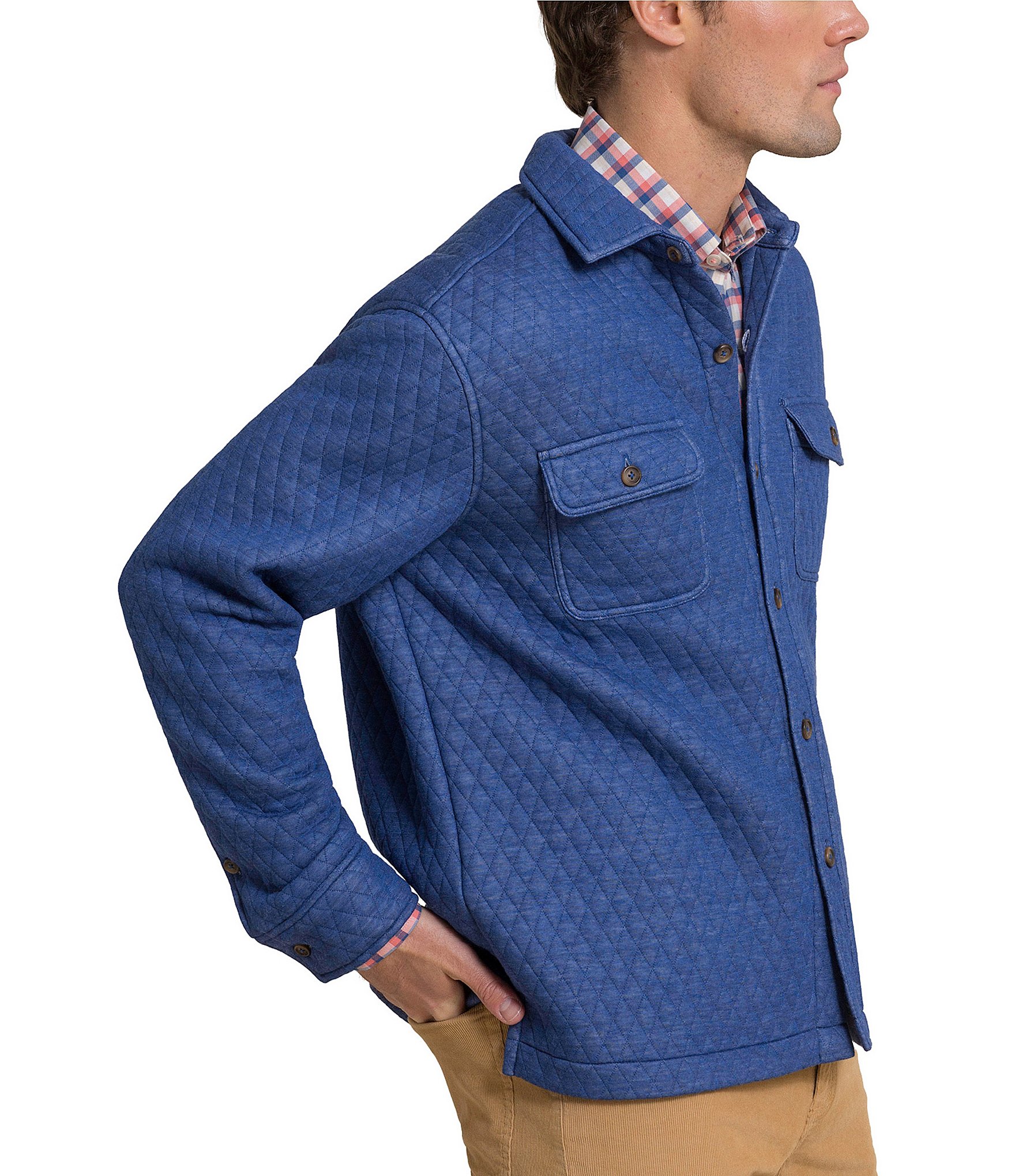 Southern Tide Heather Quilted Knit Shirt Jacket