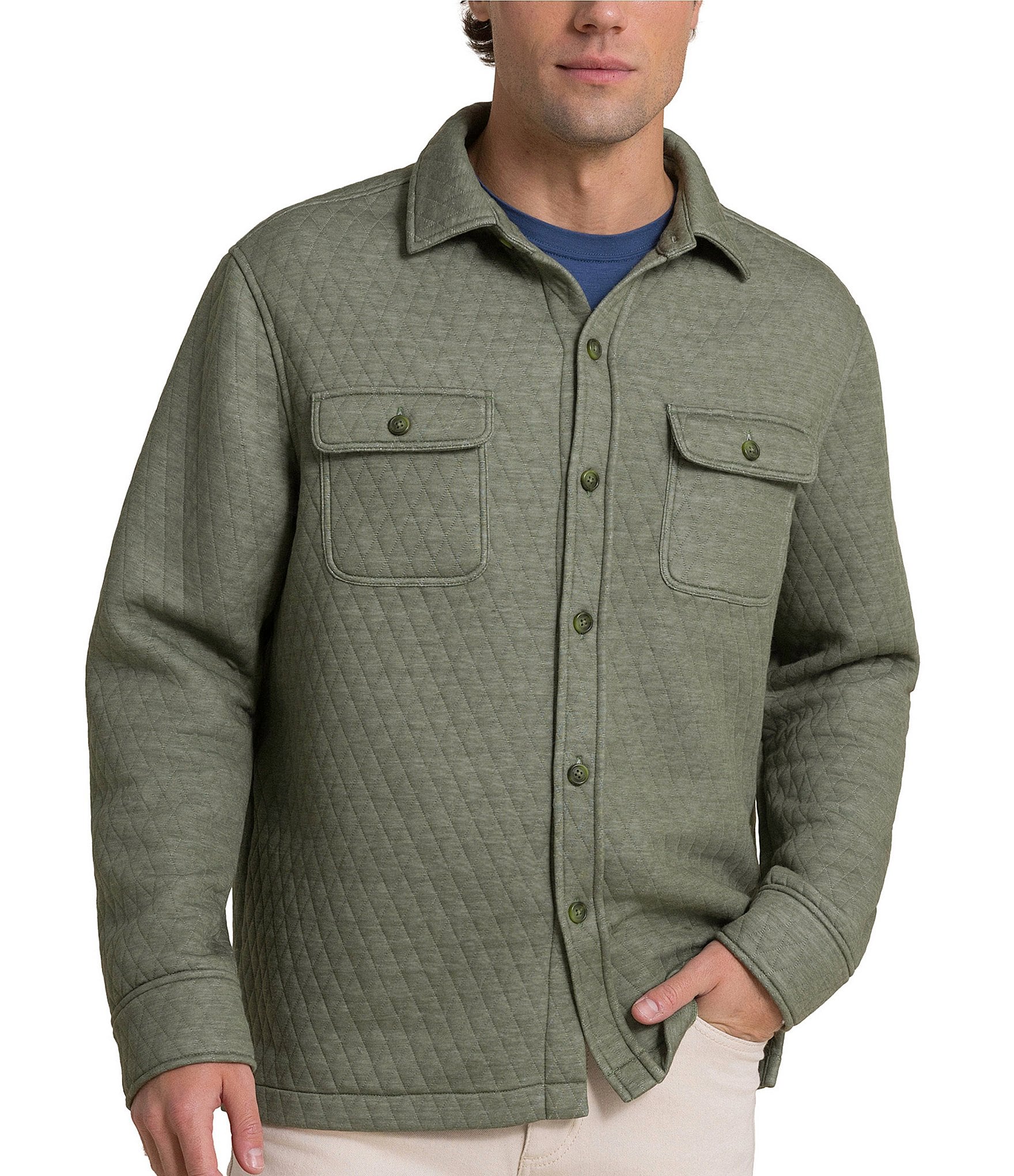 Southern Tide Heather Quilted Knit Shirt Jacket
