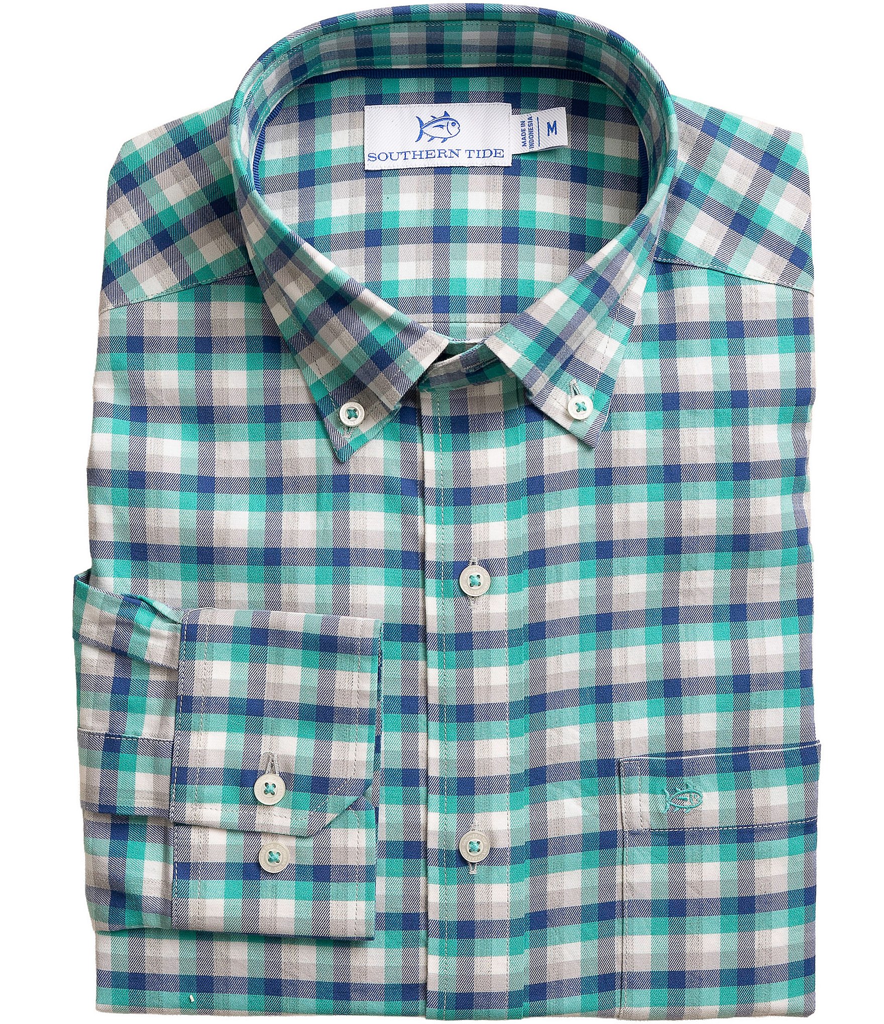 Southern Tide Heather Skipjack Diamond Cove Long Sleeve Woven Shirt