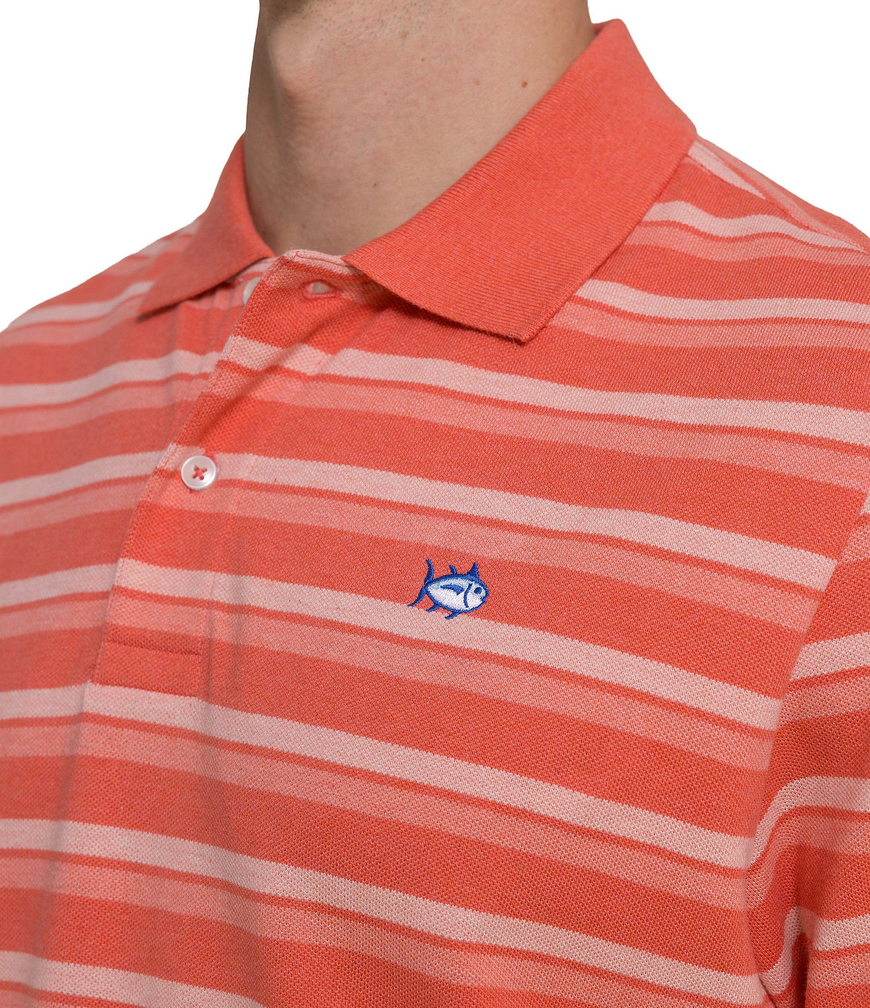 Southern Tide Heather Stripe Skipjack Short Sleeve Polo Shirt