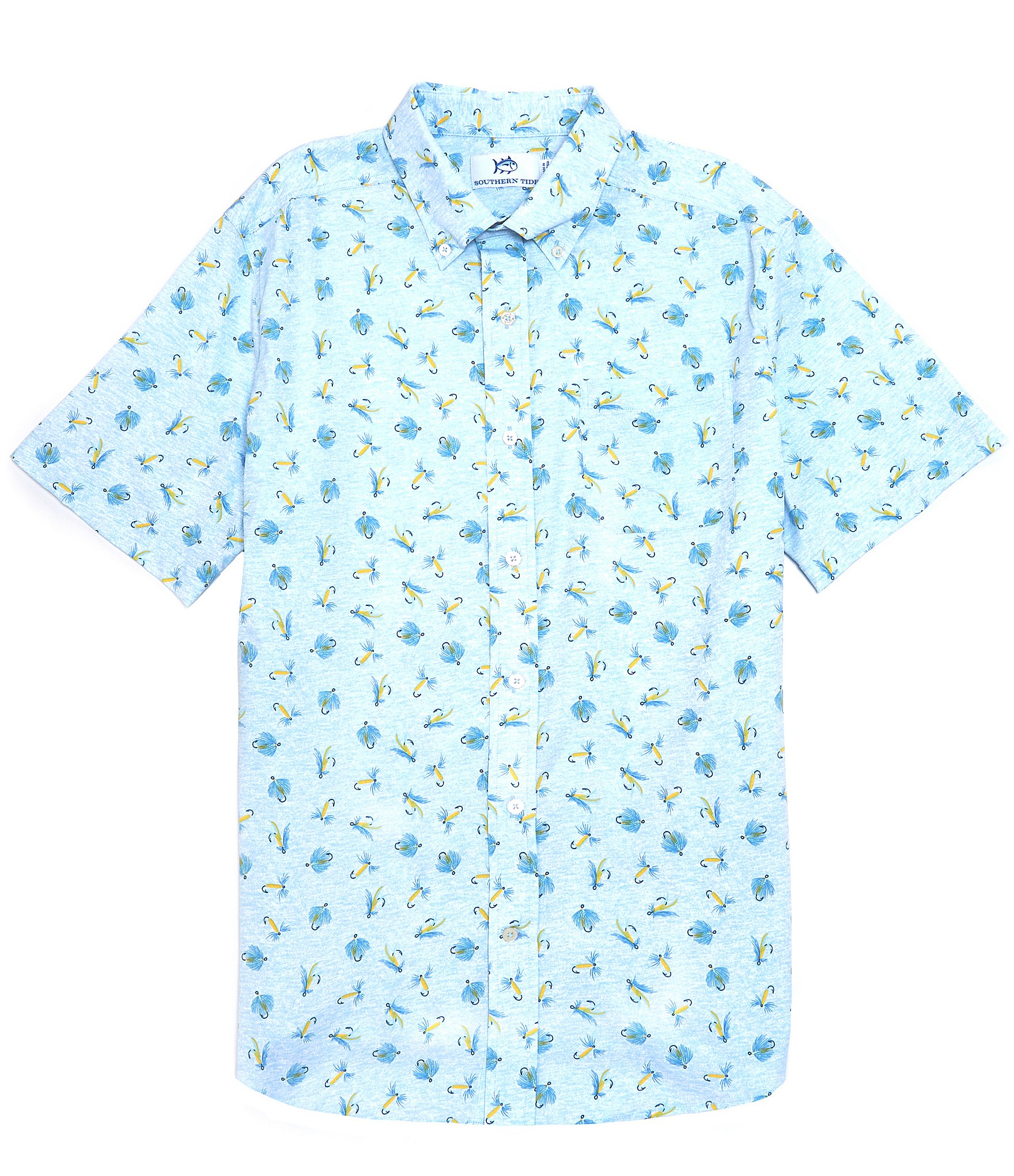 Southern Tide Intercoastal Heather Guy With Allure Performance Stretch Short -Sleeve Woven Shirt