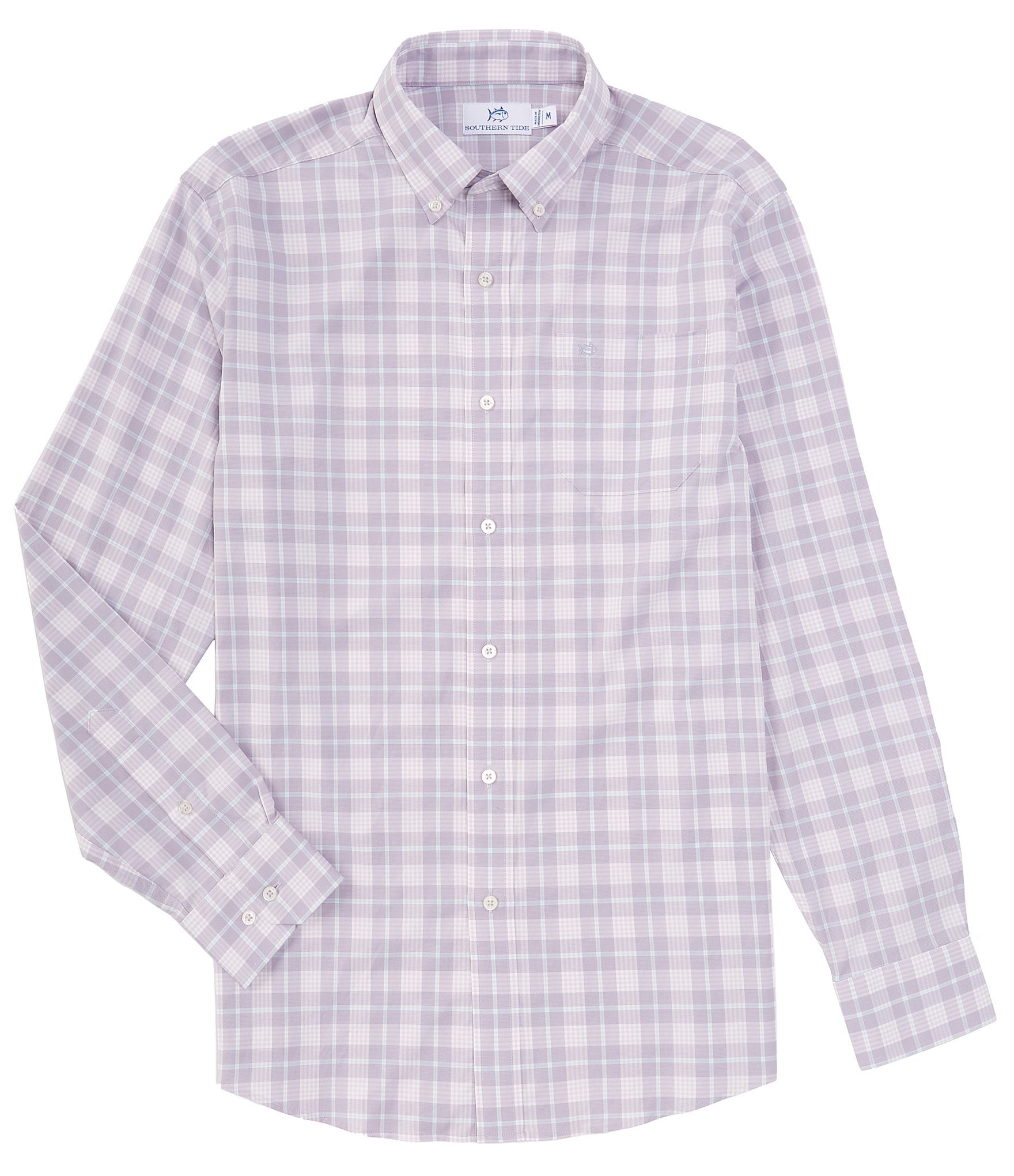 Southern Tide Intercoastal Performance Stretch Primrose Plaid Long Sleeve Woven Shirt