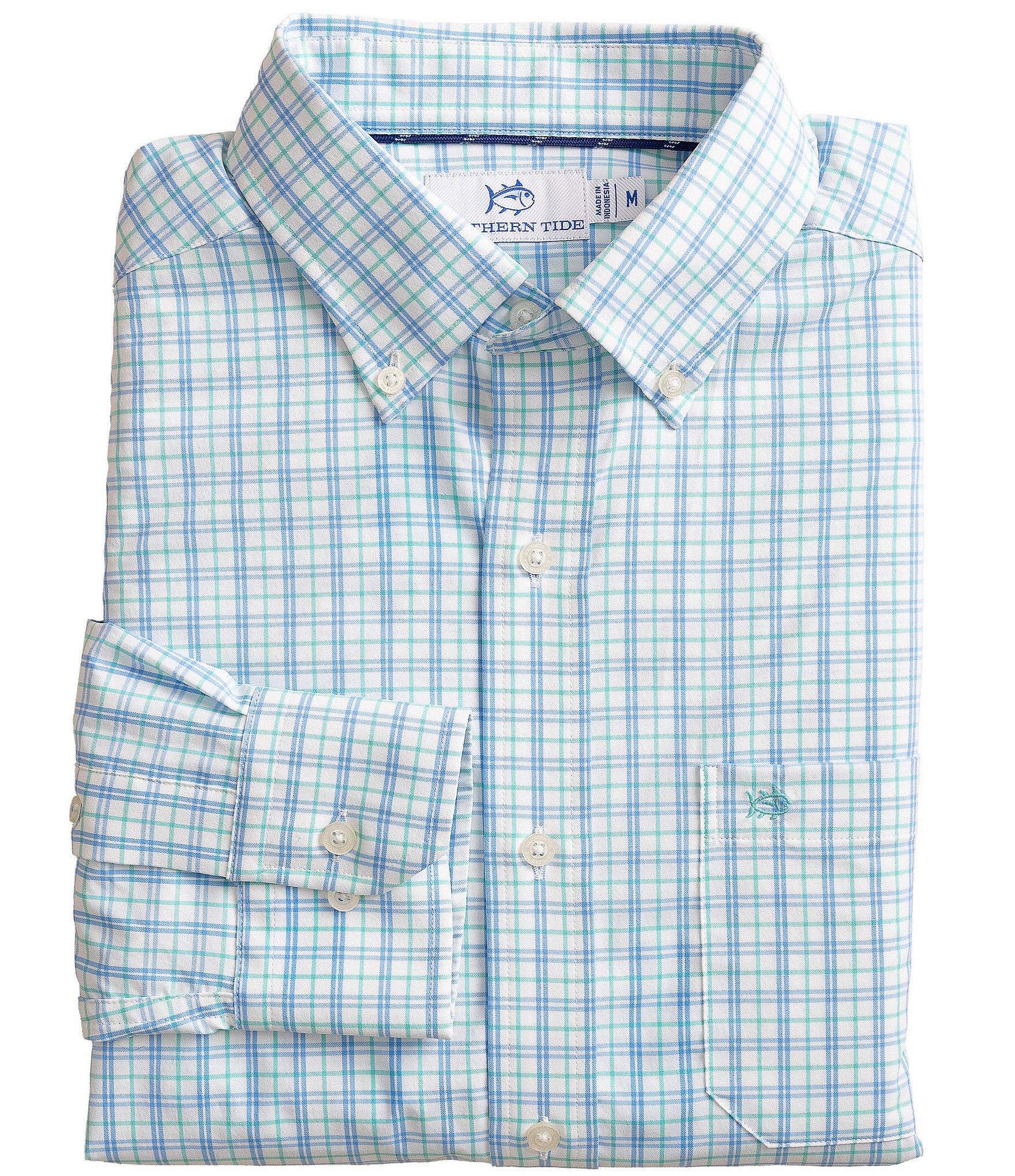 Southern Tide Intercoastal Performance Stretch Turnberry Plaid Long Sleeve Woven Shirt