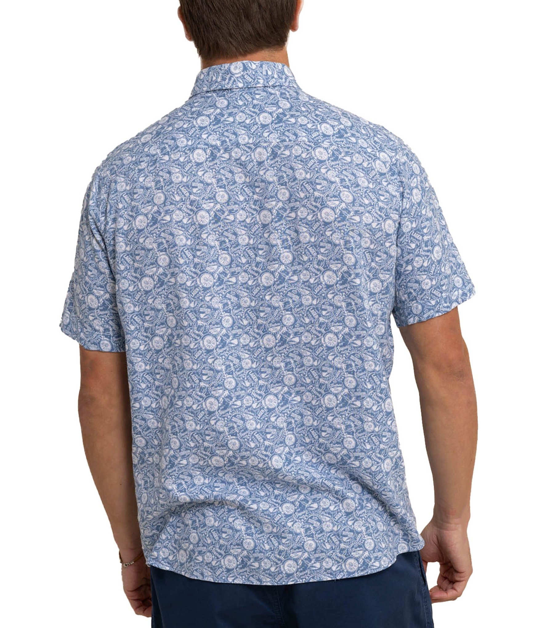 Southern Tide Linen Rayon Short Sleeve Woven Shirt