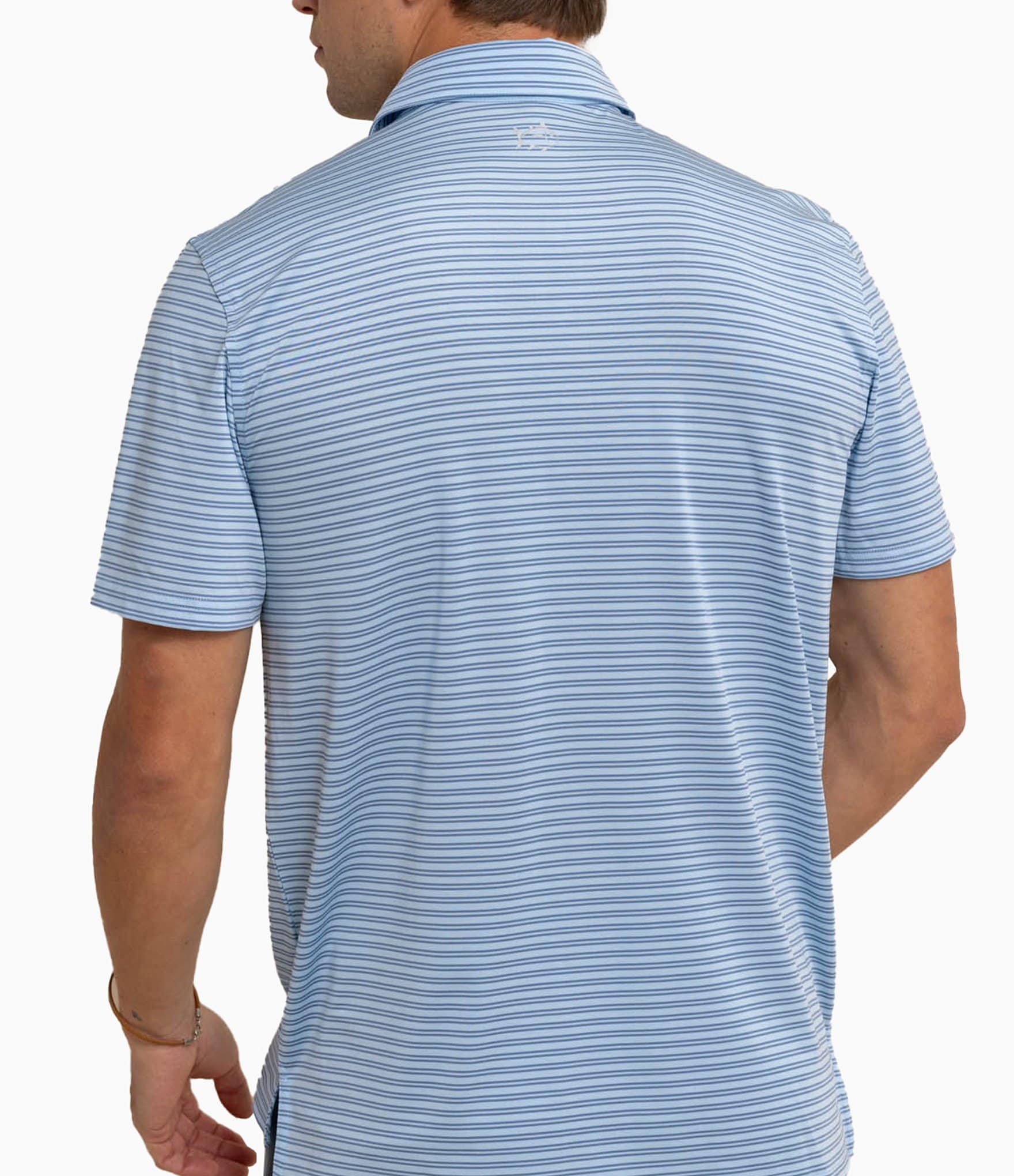 Southern Tide Performance Stretch Driver Baywoods Stripe Short Sleeve Polo Shirt