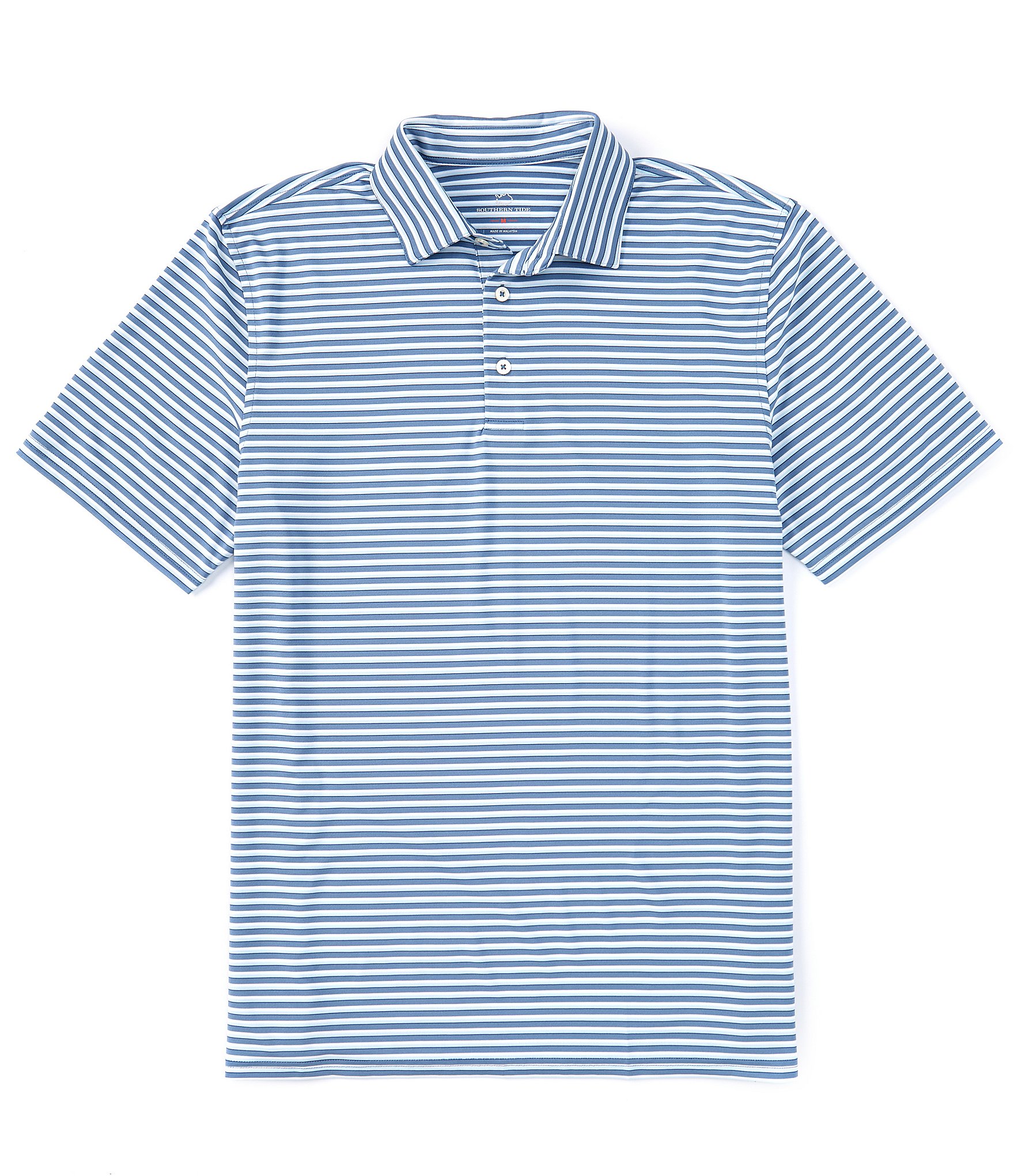 Southern Tide Performance Stretch Driver Carova Stripe Short Sleeve Polo Shirt