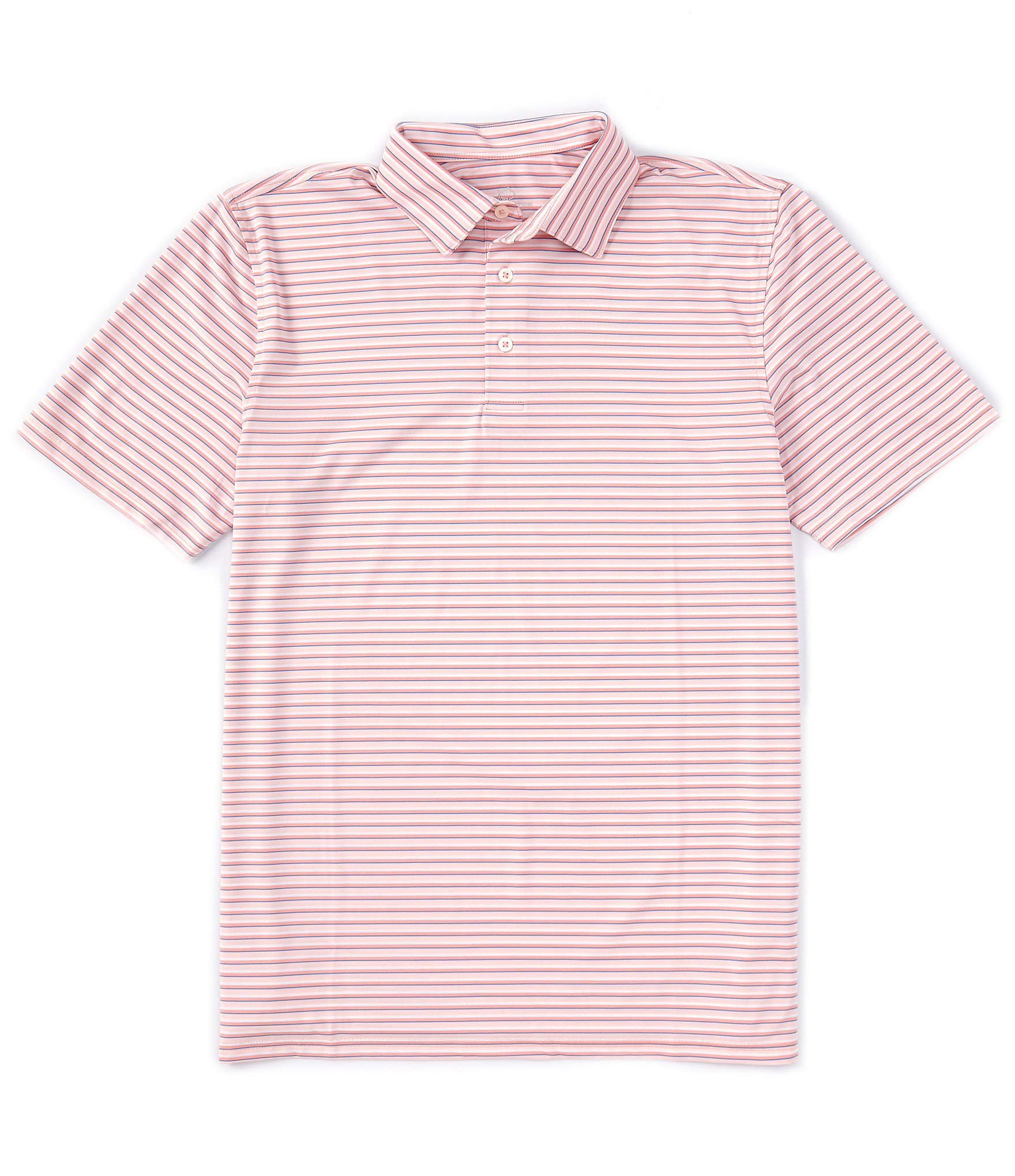 Southern Tide Performance Stretch Driver Carova Stripe Short Sleeve Polo Shirt