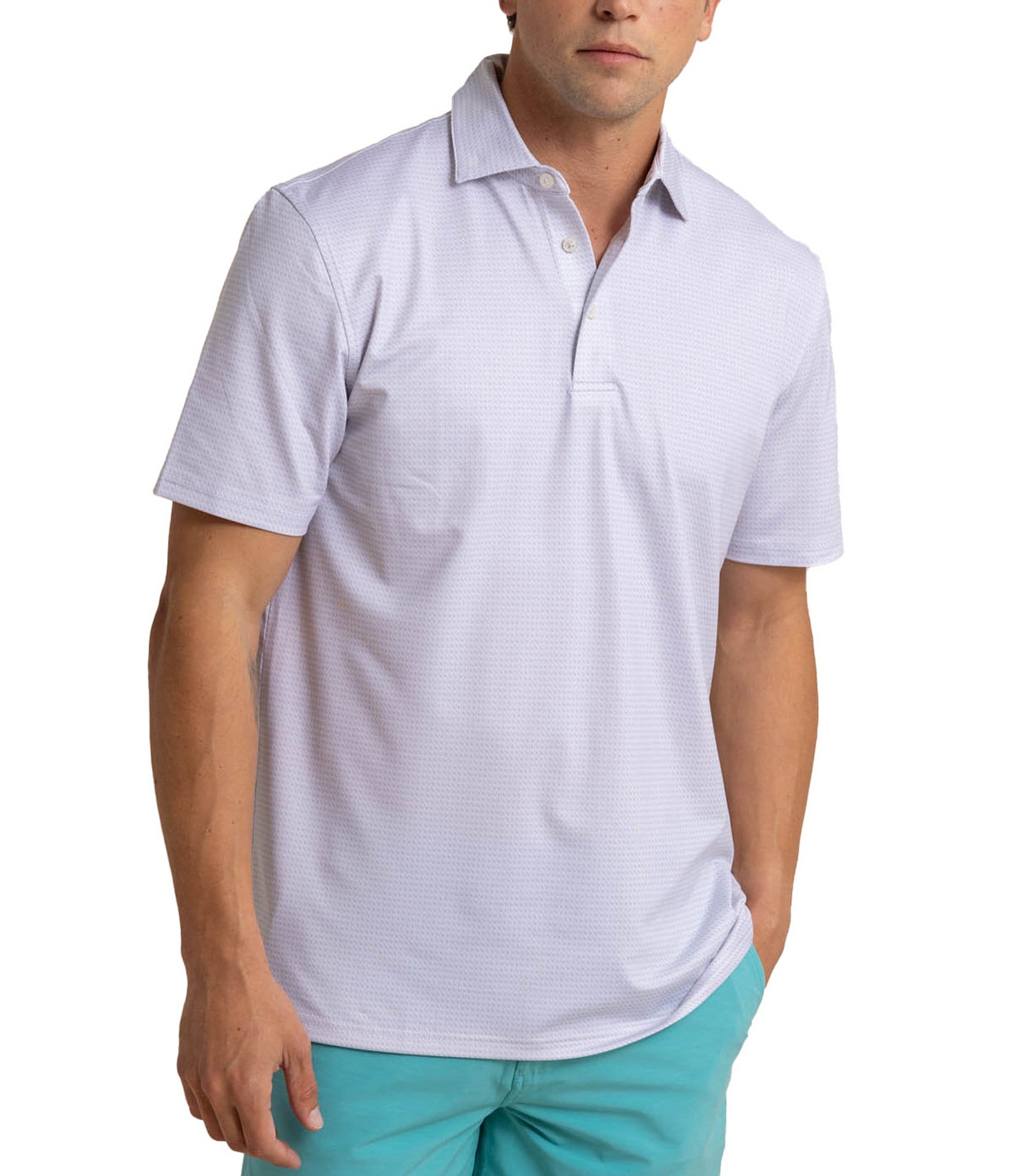 Southern Tide Performance Stretch Driver Getting Ziggy With It Short Sleeve Polo Shirt