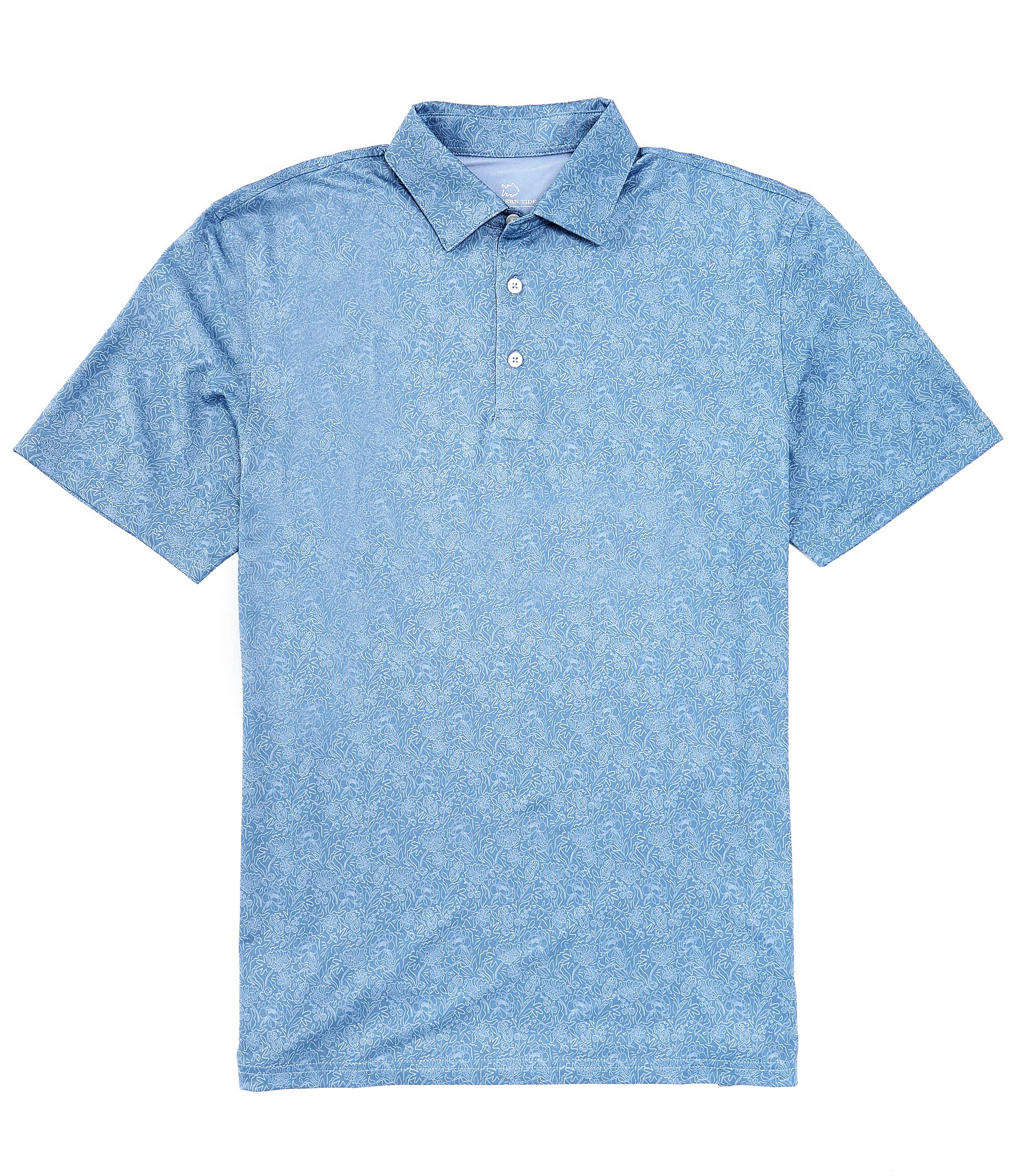 Southern Tide Performance Stretch Driver Sunny Blooms Printed Short Sleeve Polo Shirt