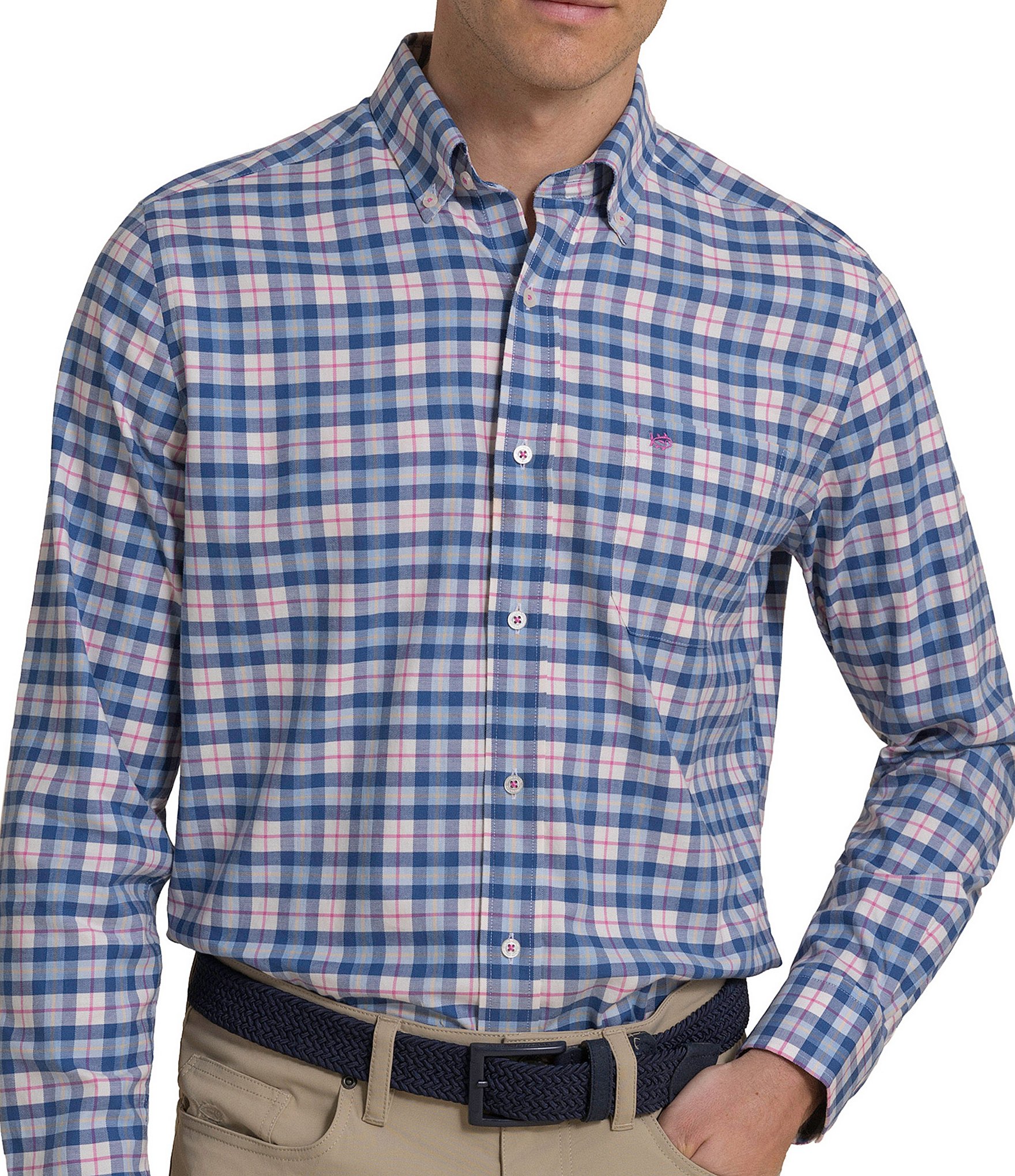 Southern Tide Skipjack Plaid Long Sleeve Woven Shirt