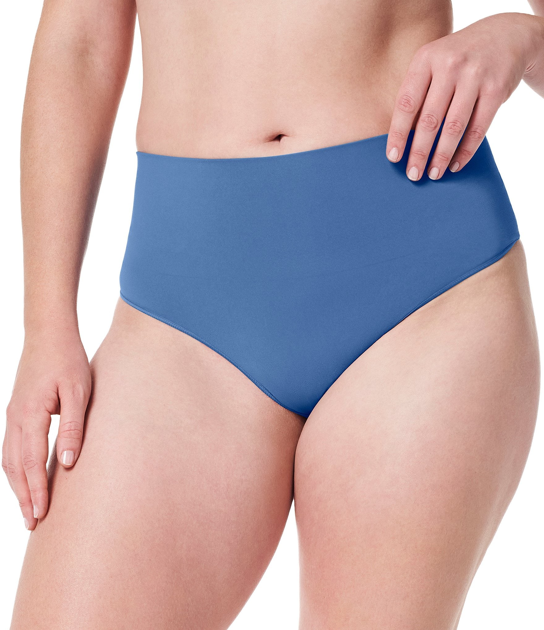 Assets By Spanx Women's Feminine Shaping Thong Bodysuit - Blue Xl : Target