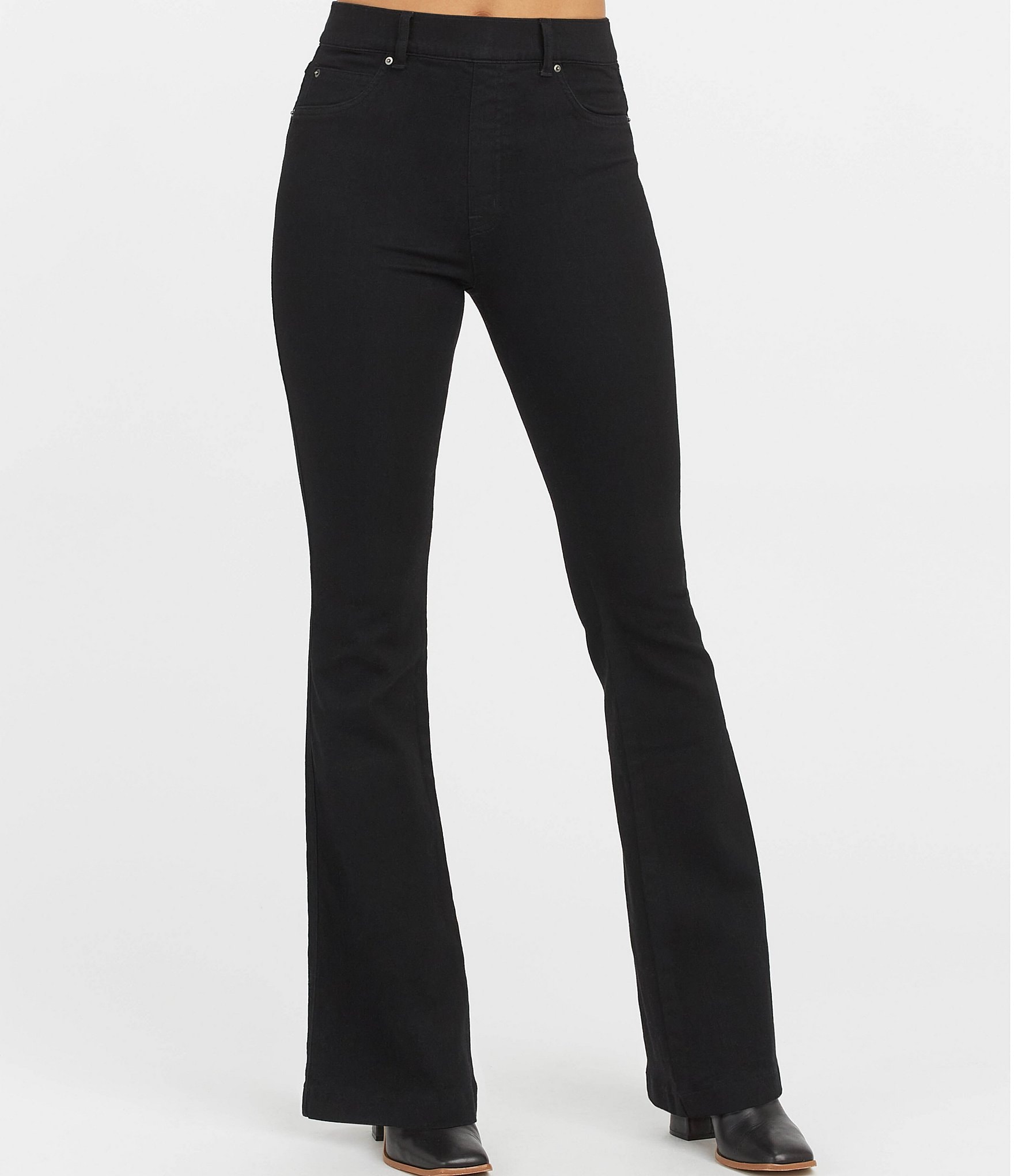 Women's Tight High Waist Jeans, Black Flare Pants Women