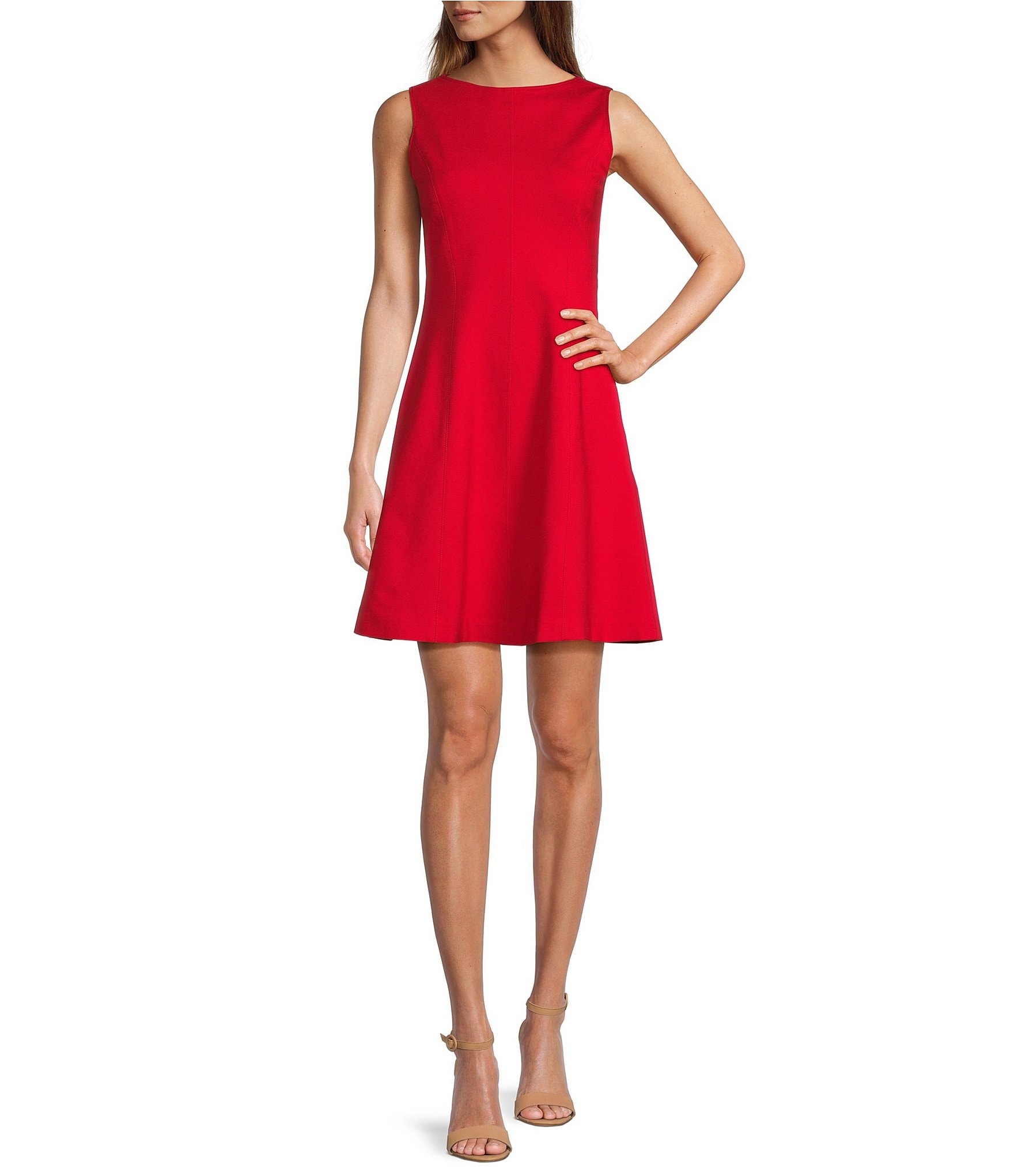 Buy Dodo & Moa Women Red Solid Fit and Flare Dress online