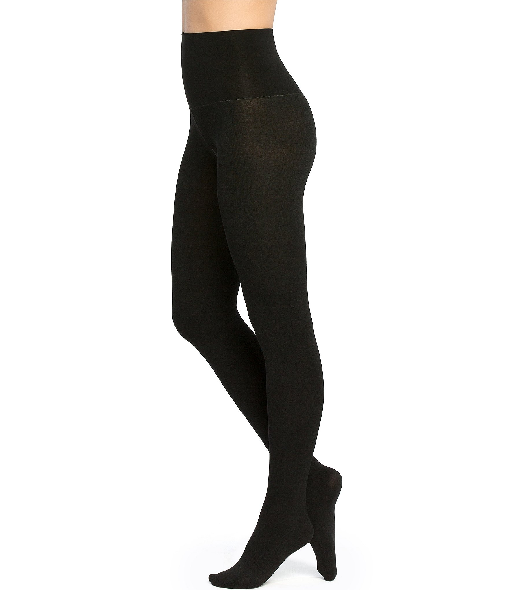 SPANX Women's Tummy Shaping Tights, Very Black, D at
