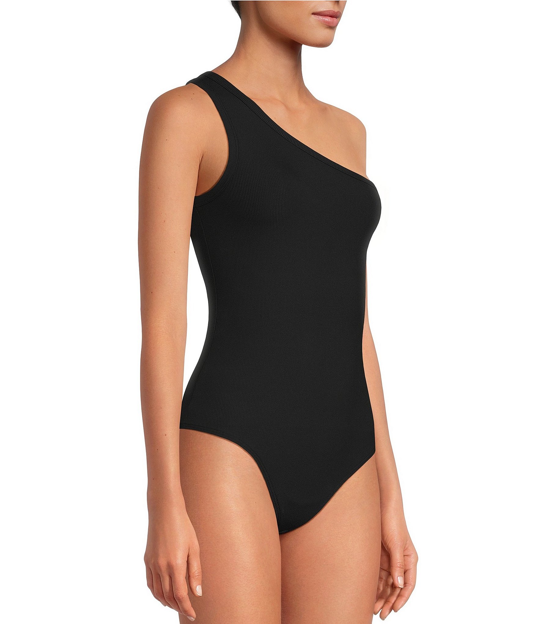 Spanx Suit Yourself Ribbed One Shoulder Bodysuit | Dillard's